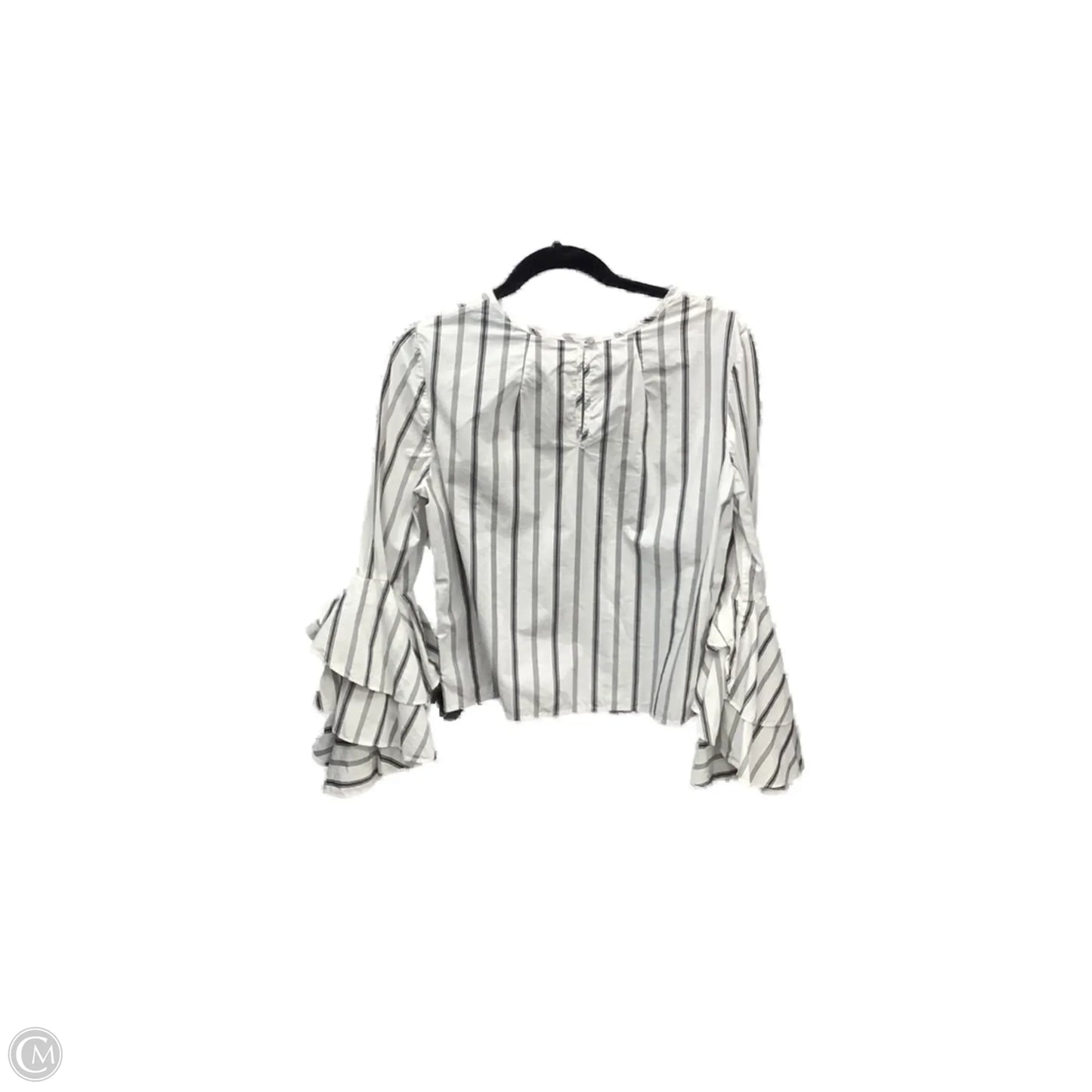 Top Long Sleeve Designer By Milly In Striped Pattern, Size: M