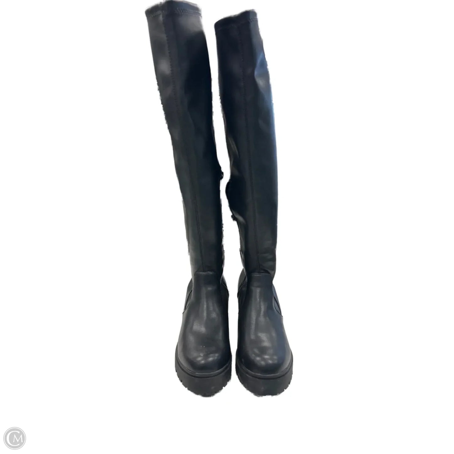 Boots Knee Heels By Clothes Mentor In Black, Size: 8.5