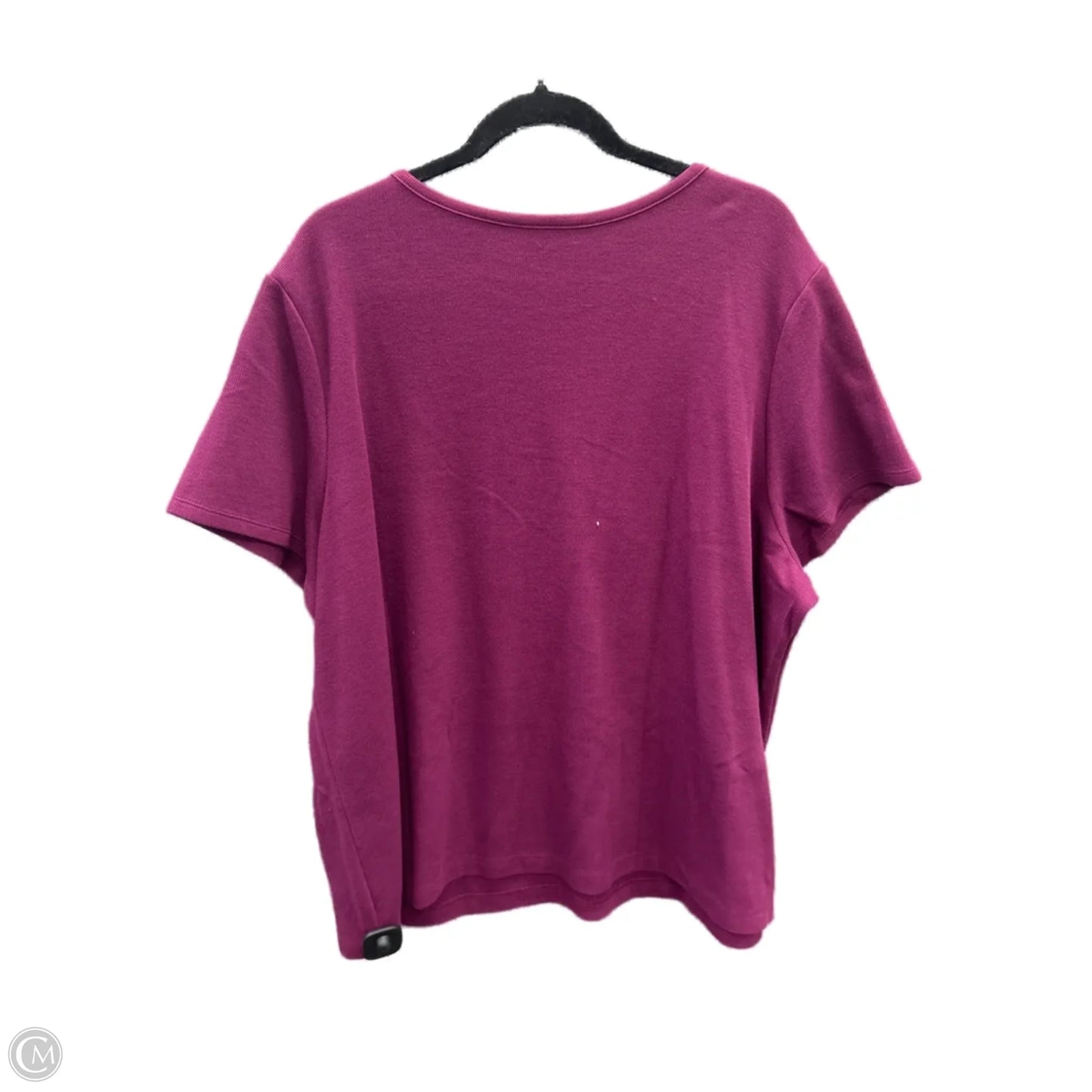 Top Short Sleeve By Essentials In Purple, Size: 3x