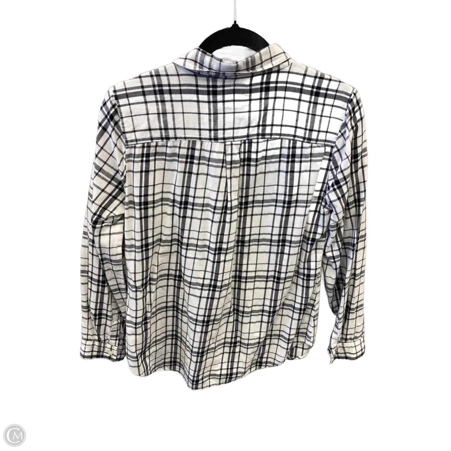 Top Long Sleeve By Old Navy In Plaid Pattern, Size: M