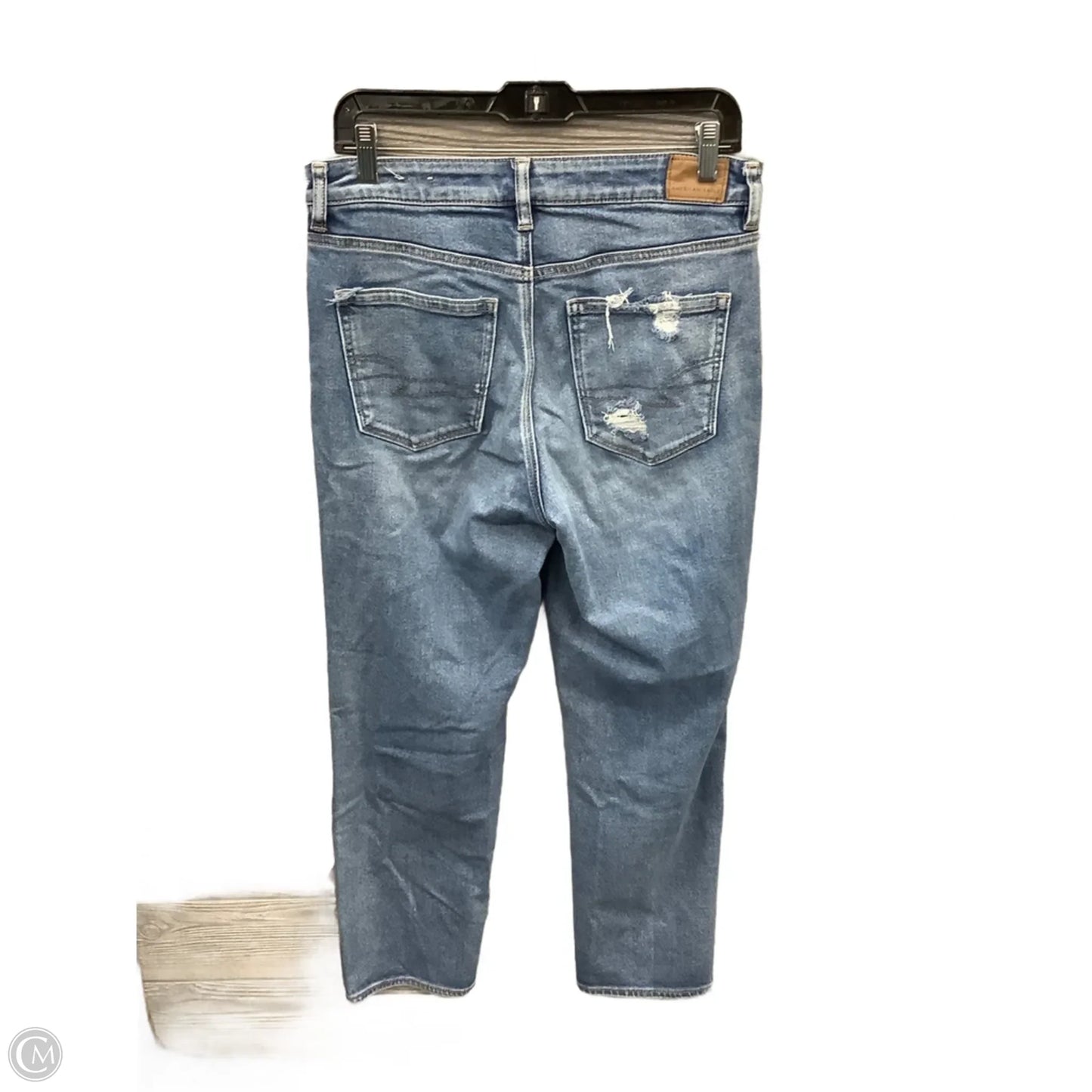 Jeans Straight By American Eagle In Blue Denim, Size: 10