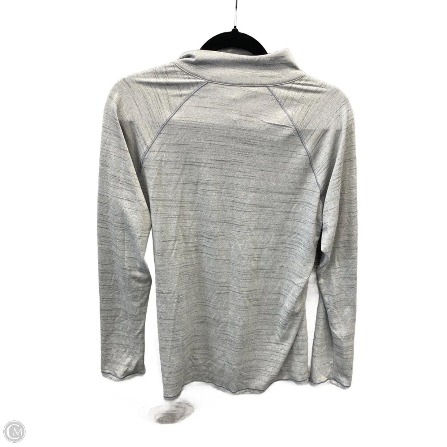 Athletic Top Long Sleeve Collar By Under Armour In Grey, Size: L