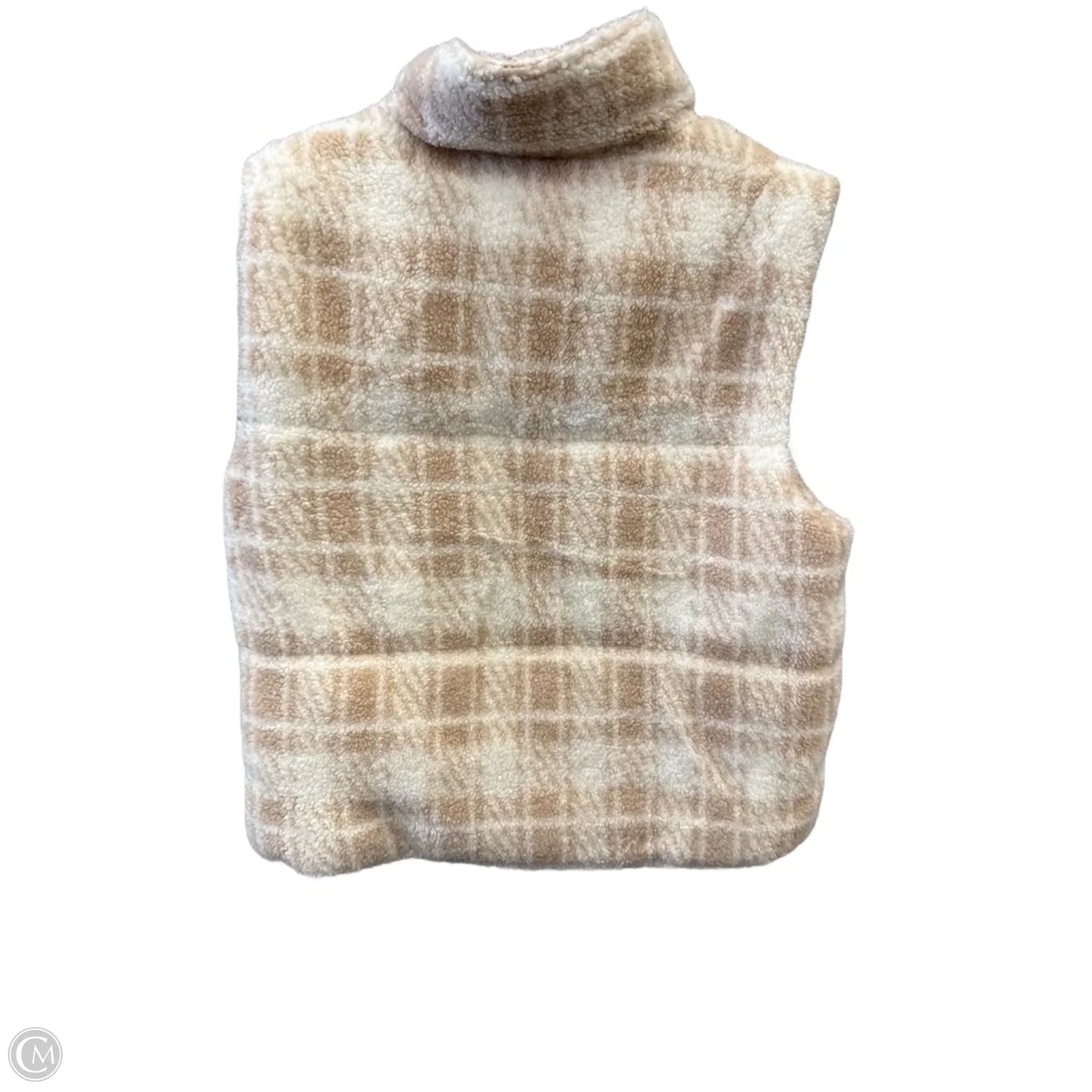 Vest Faux Fur & Sherpa By Staccato In Plaid Pattern, Size: Xl