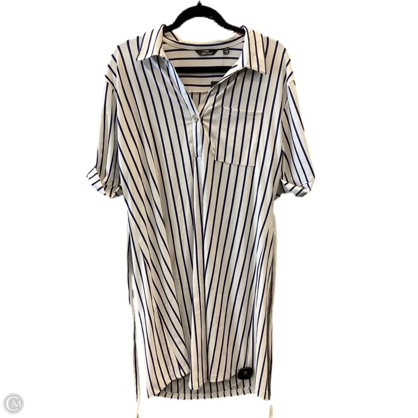 Dress Casual Midi By Mlle Gabrielle In Striped Pattern, Size: L