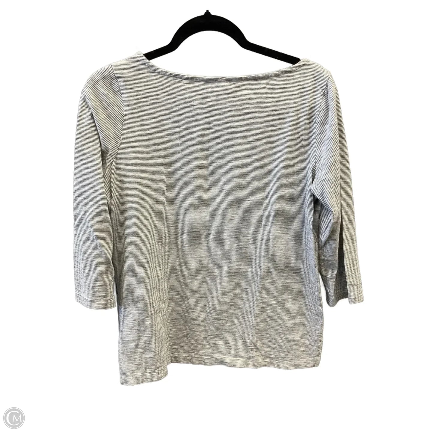 Top 3/4 Sleeve By Lands End In Striped Pattern, Size: M