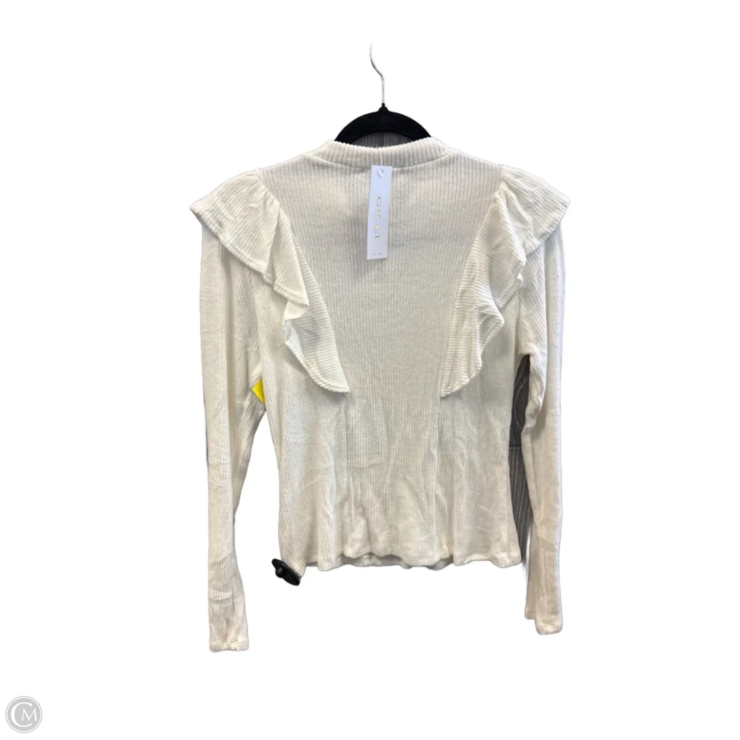 Top Long Sleeve By Gilli In Cream, Size: L