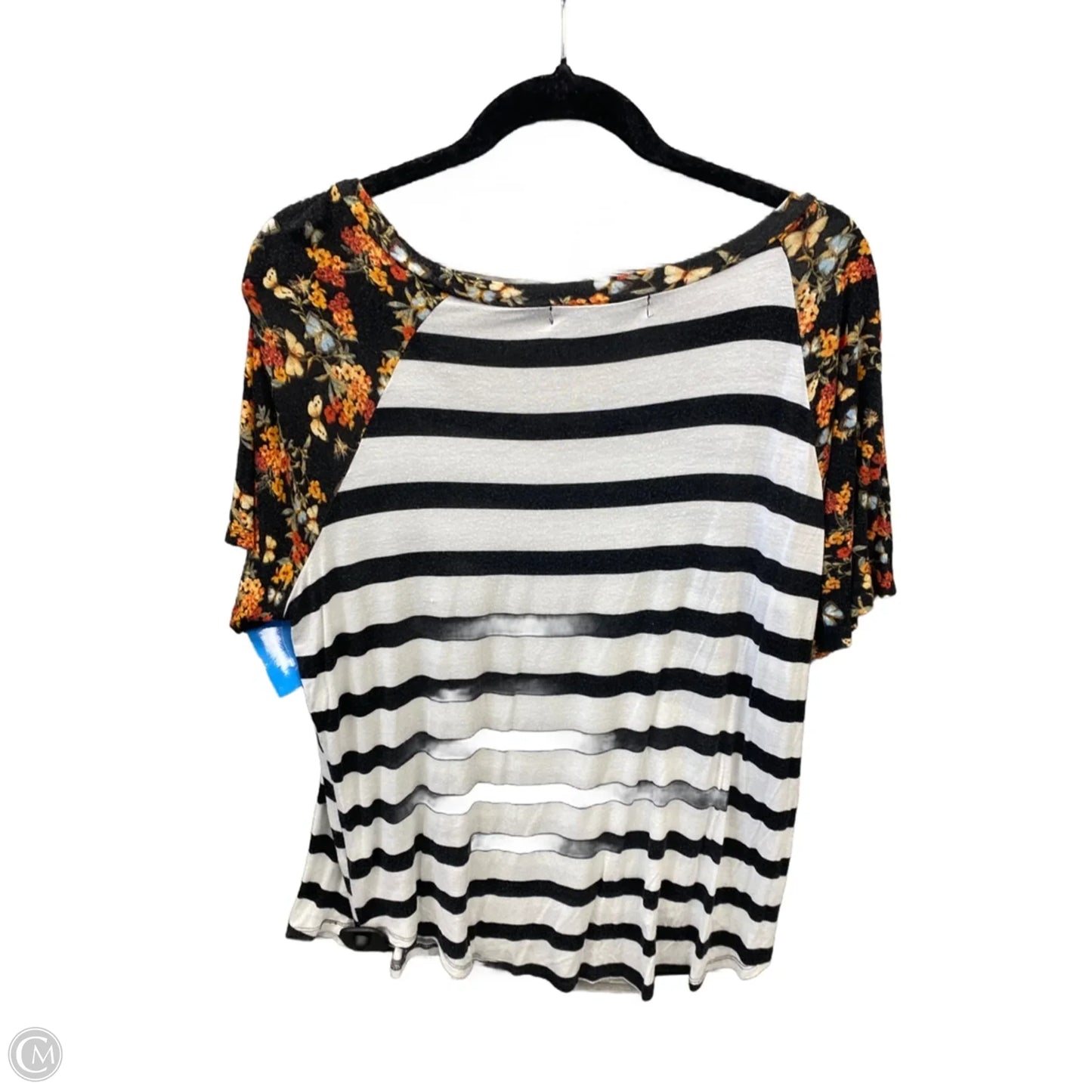 Top Short Sleeve By Absolutely Famous In Striped Pattern, Size: 1x