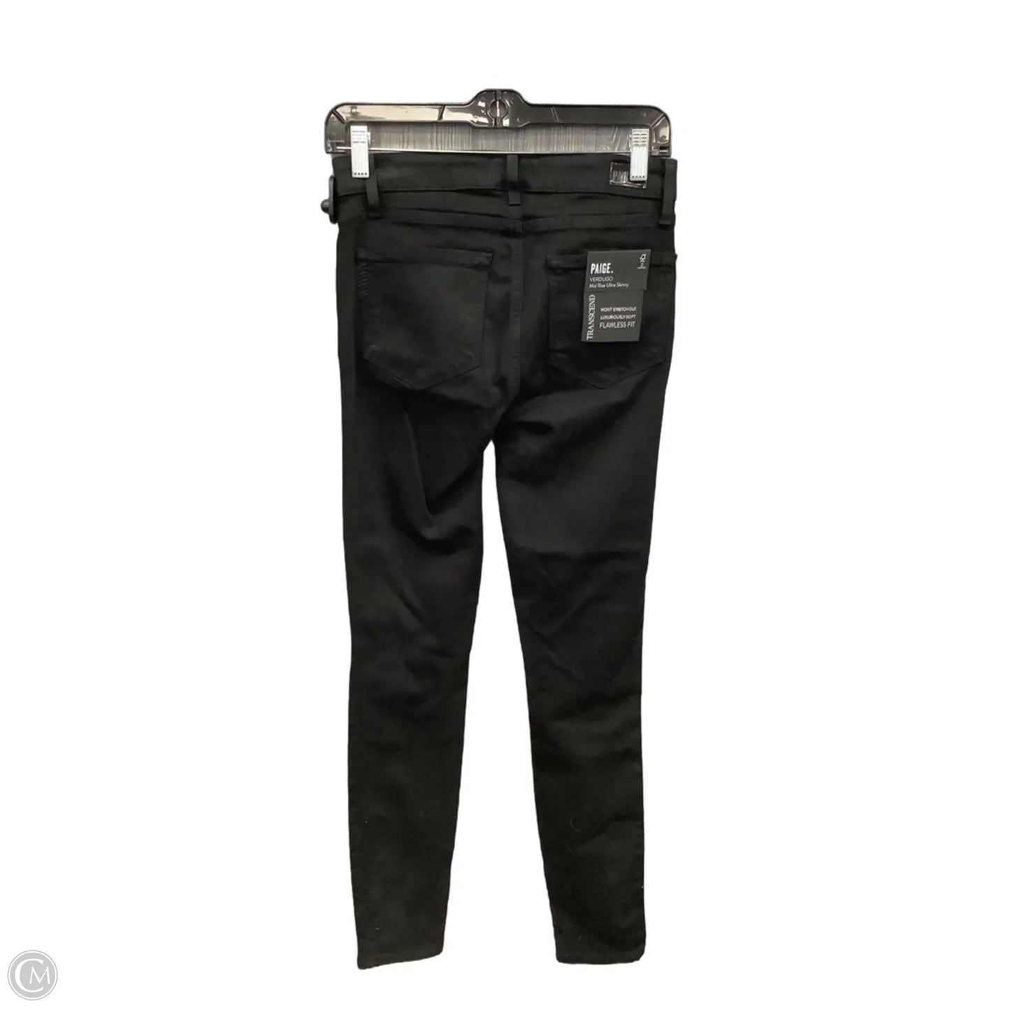Jeans Skinny By Paige In Black Denim, Size: 4