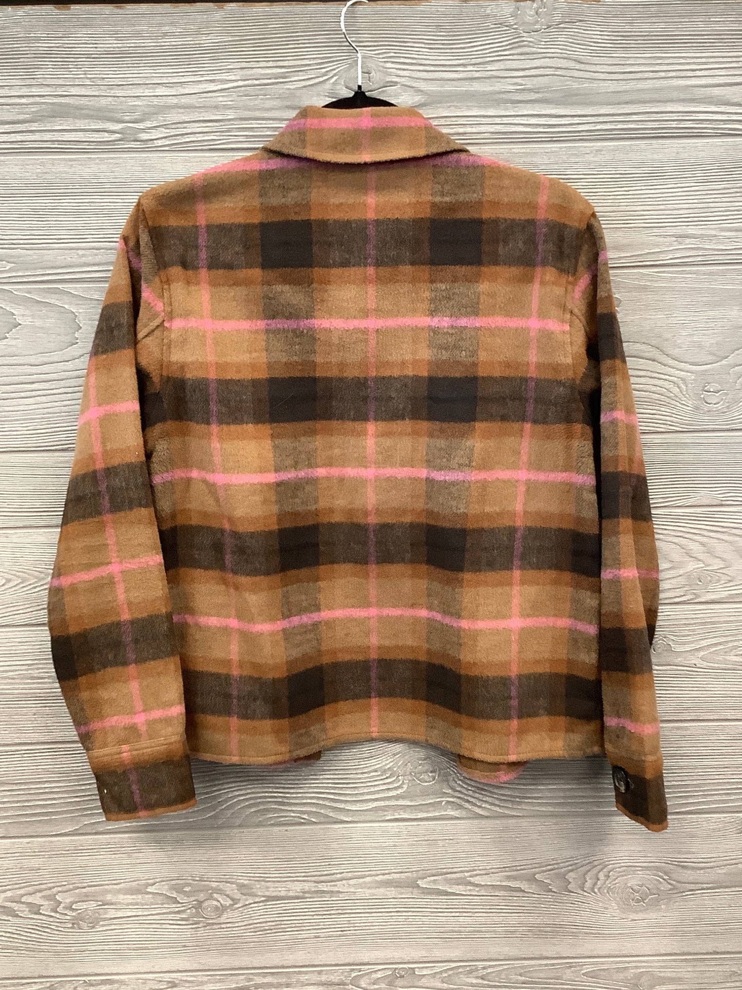 Jacket Shirt By Steve Madden In Brown & Pink, Size: Xs