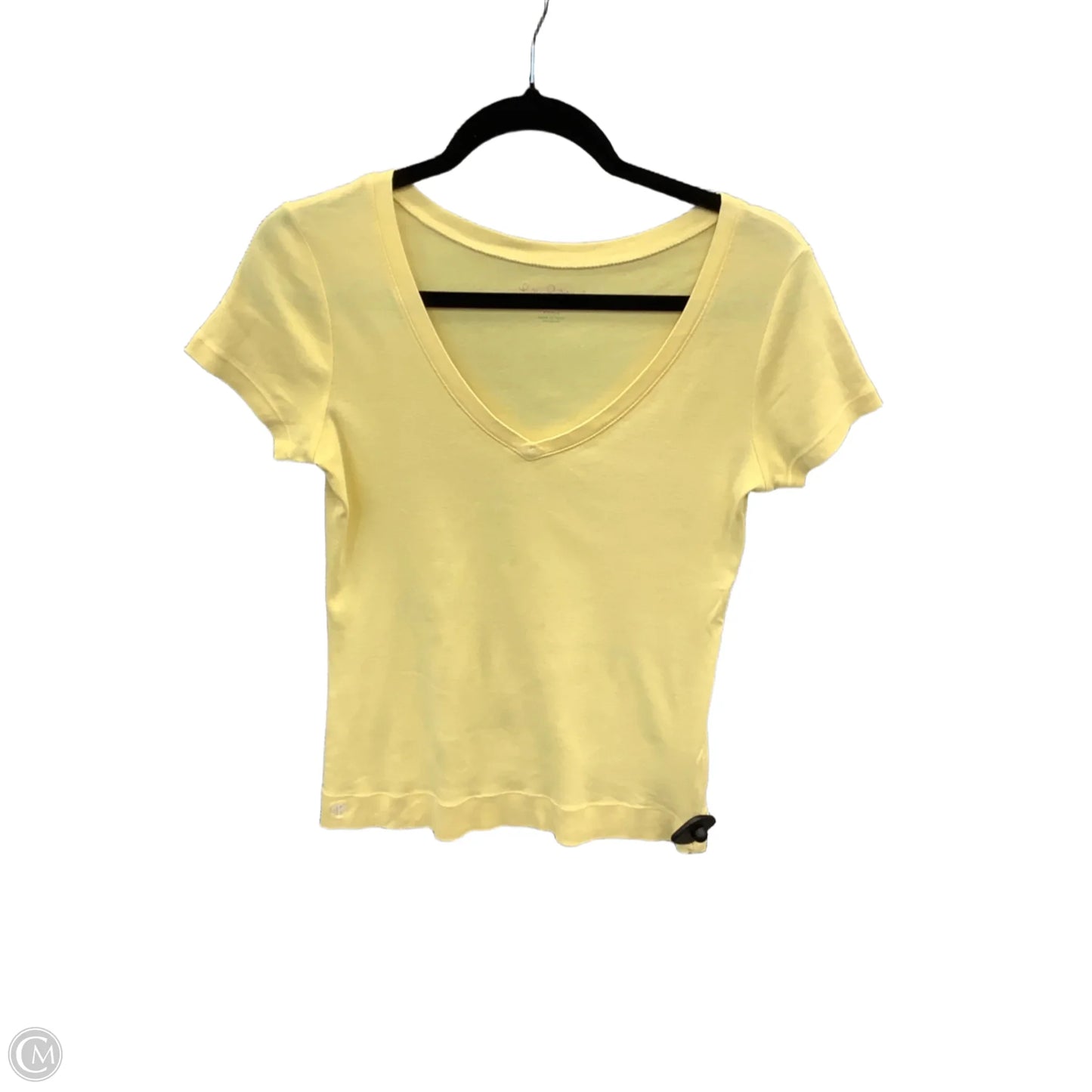 Top Short Sleeve Designer By Lilly Pulitzer In Yellow, Size: S