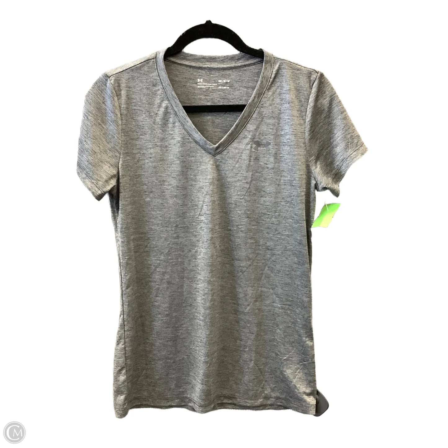 Athletic Top Short Sleeve By Under Armour In Grey, Size: M