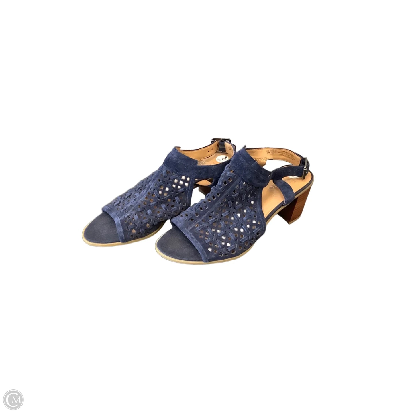 Sandals Heels Block By Franco Sarto In Blue, Size: 8