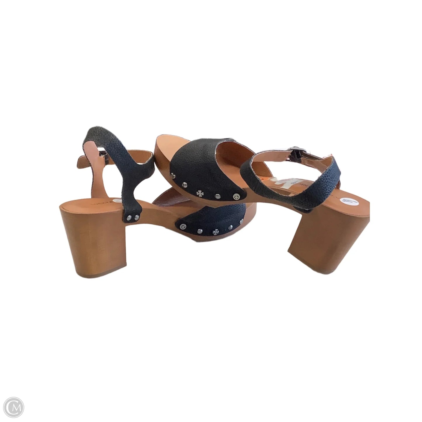 Sandals Heels Block By Lucky Brand In Black & Brown, Size: 11