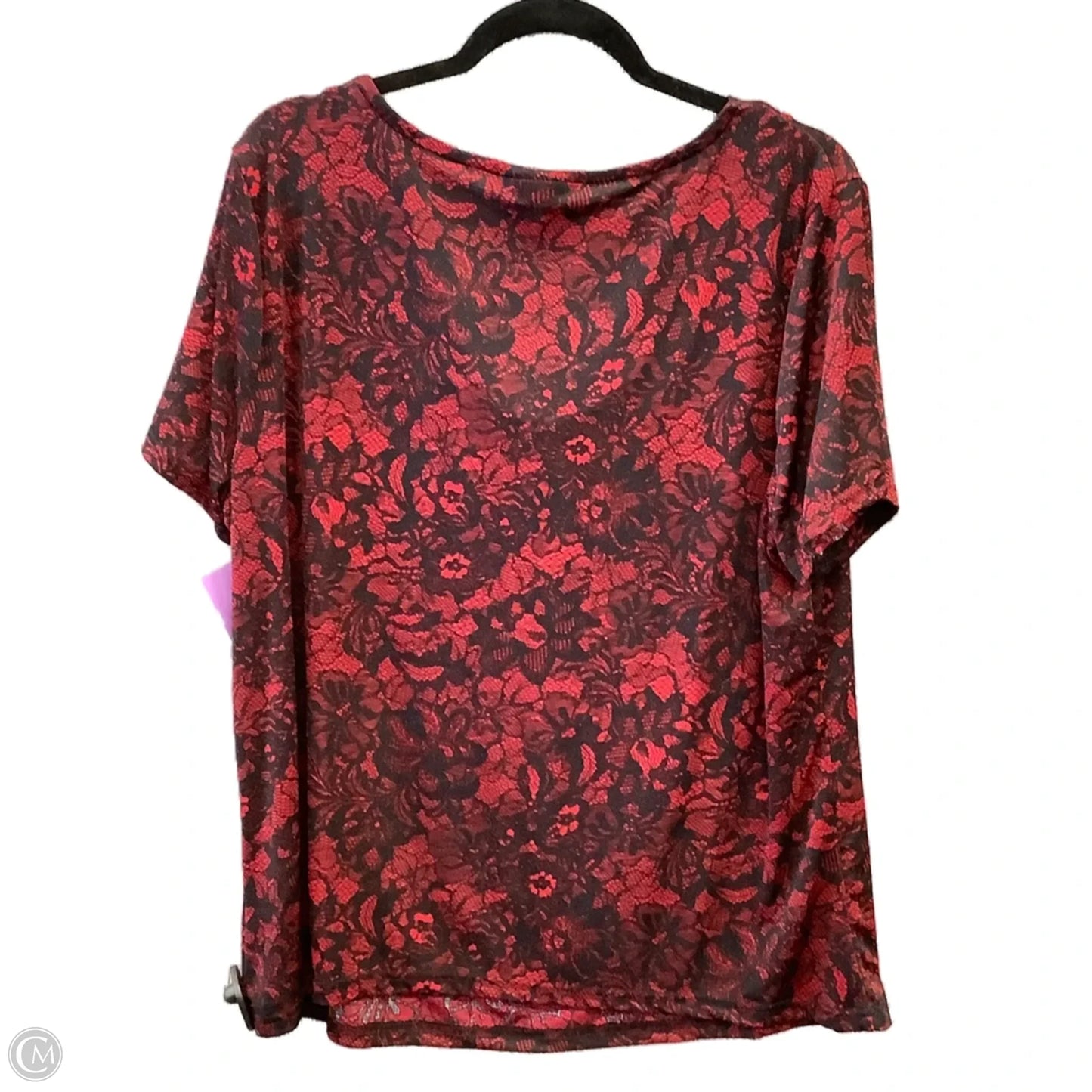 Top Short Sleeve By Jaclyn Smith In Red, Size: 1x