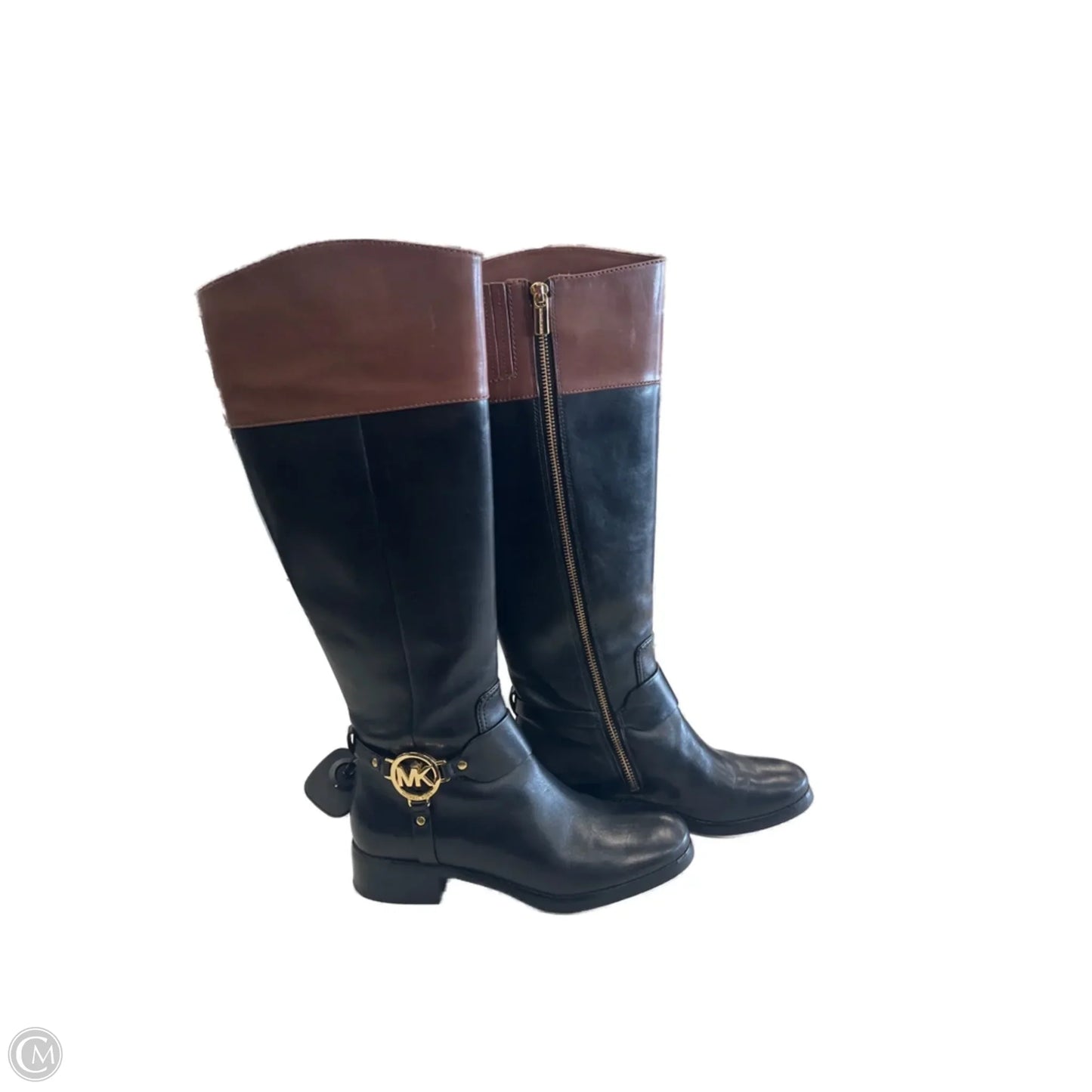 Boots Knee Flats By Michael By Michael Kors In Black & Brown, Size: 6
