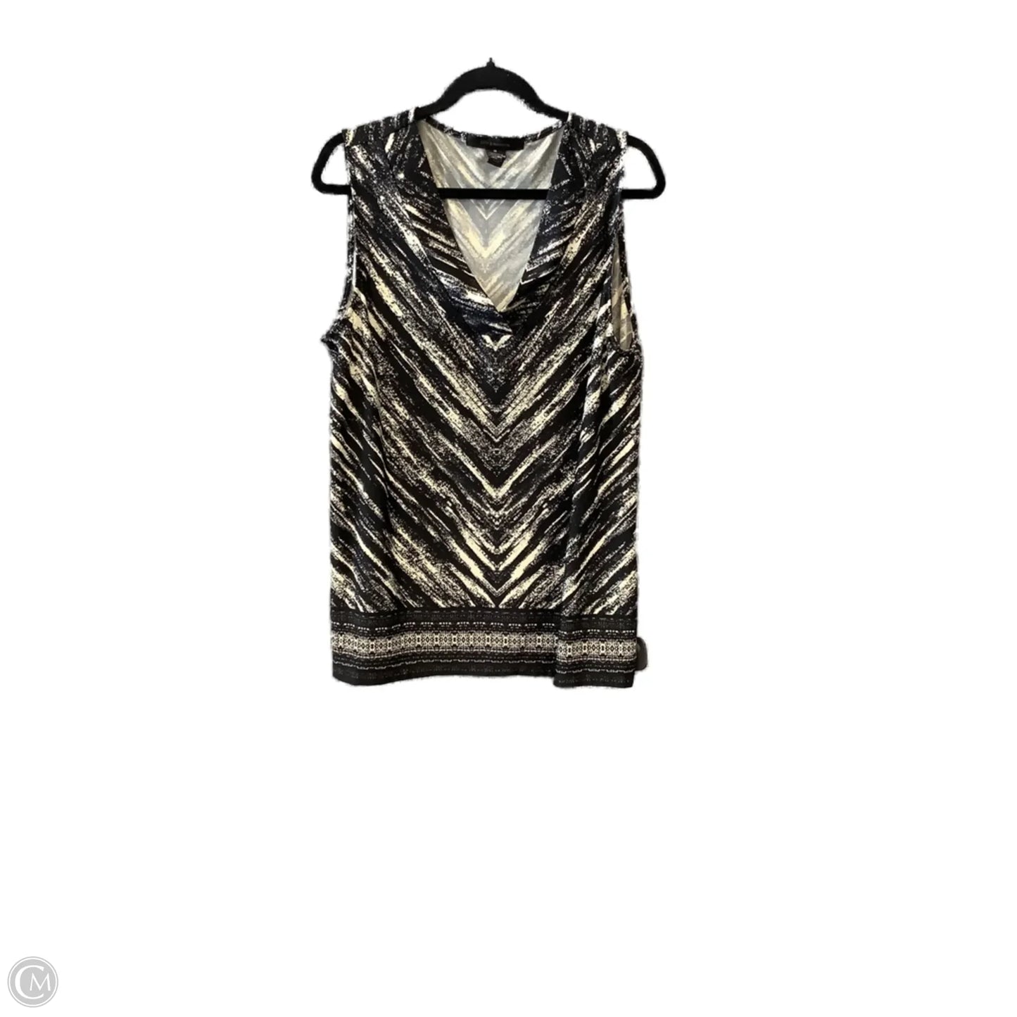 Top Sleeveless By 89th And Madison In Black & Cream, Size: Xl