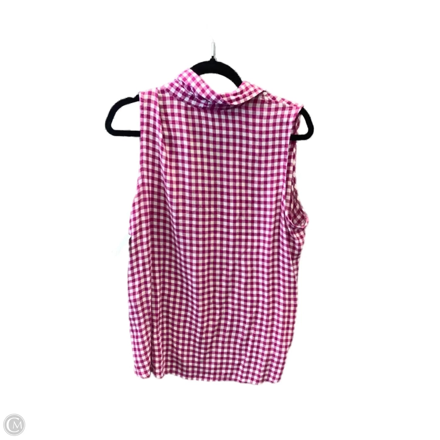 Top Sleeveless By Time And Tru In Checkered Pattern, Size: Xl