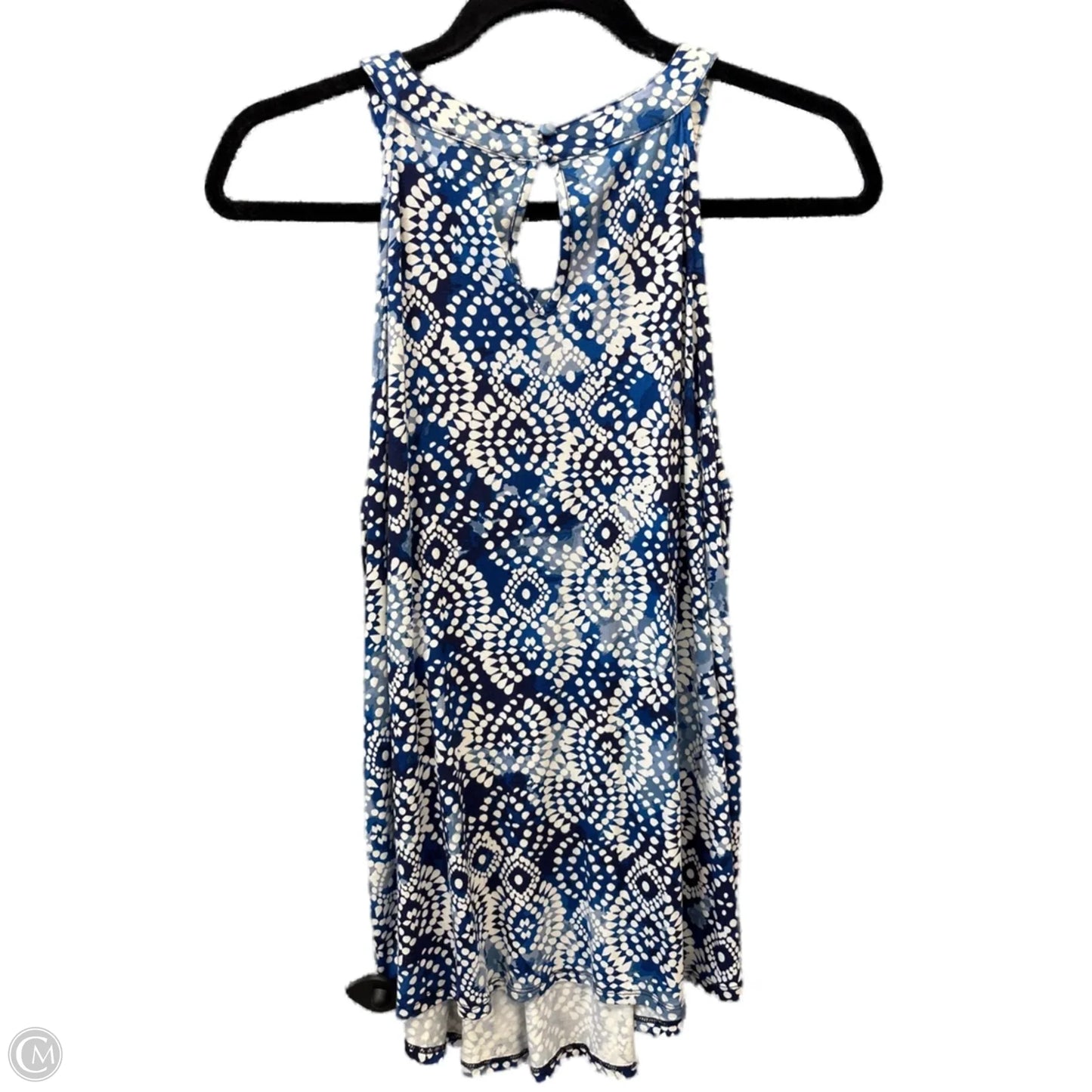 Top Sleeveless By Clothes Mentor In Blue & White, Size: L