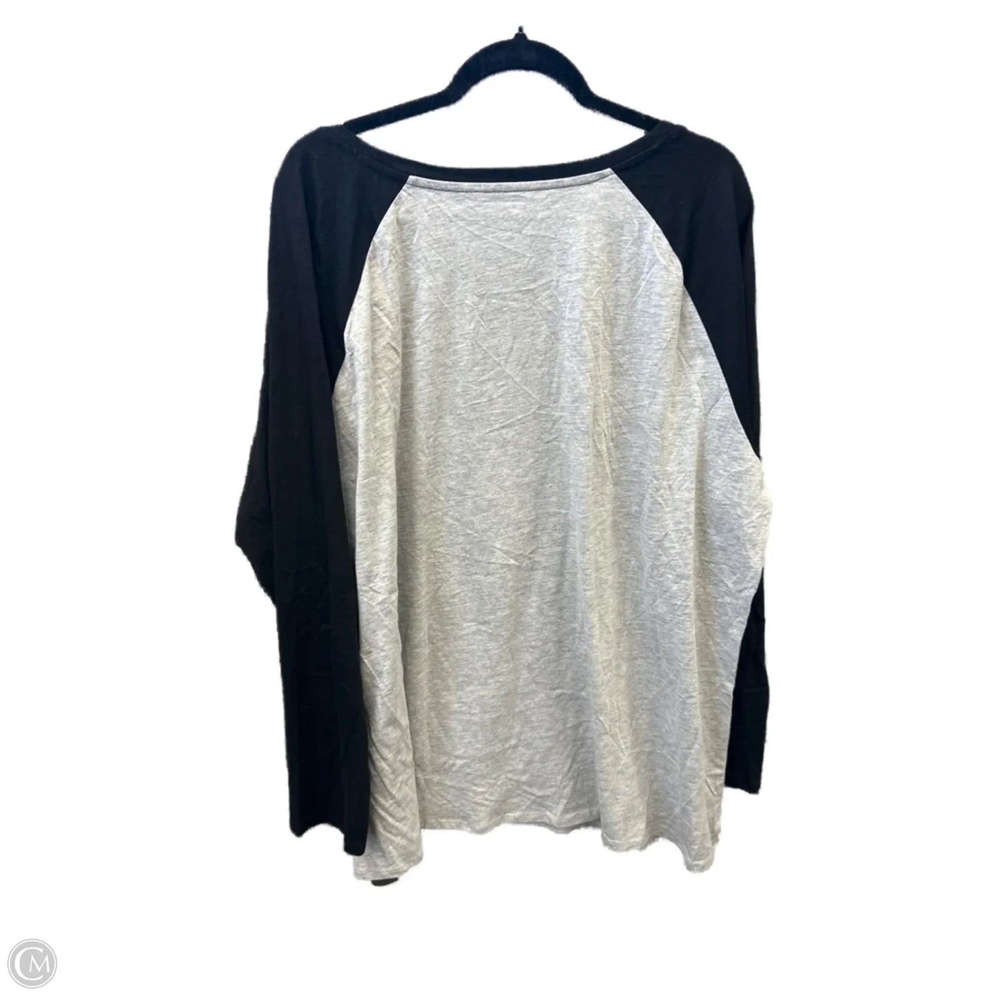Top Long Sleeve By Clothes Mentor In Black & Grey, Size: 3x