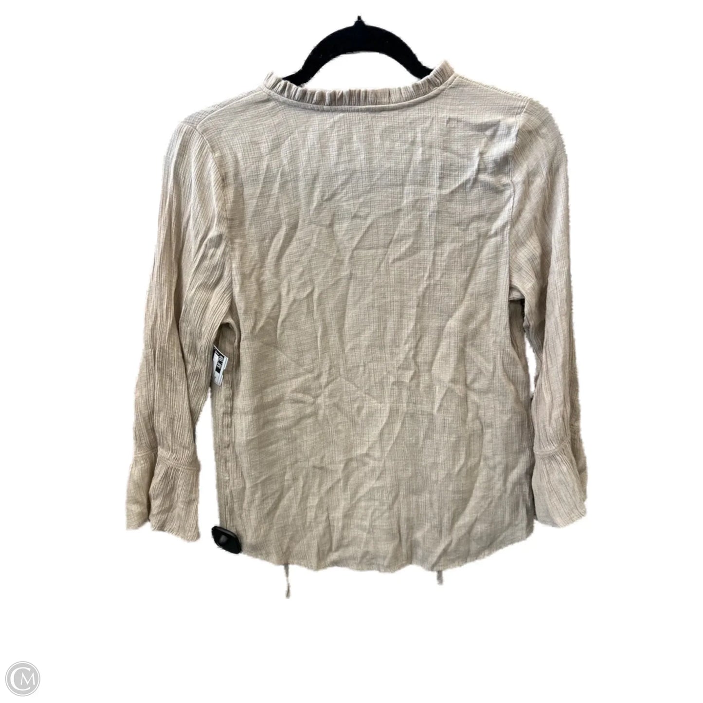 Top Long Sleeve By Mine In Beige, Size: M