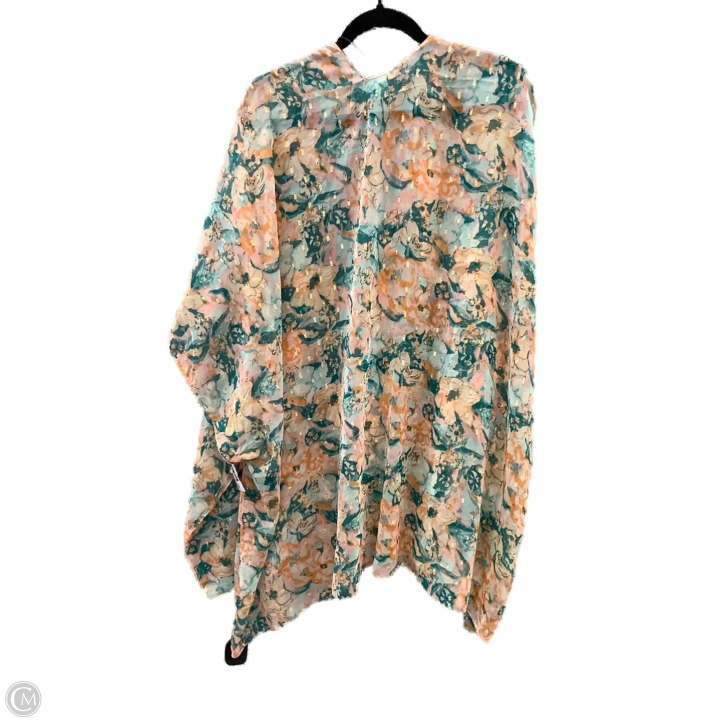 Kimono By Cato In Green & Orange, Size: Osfm