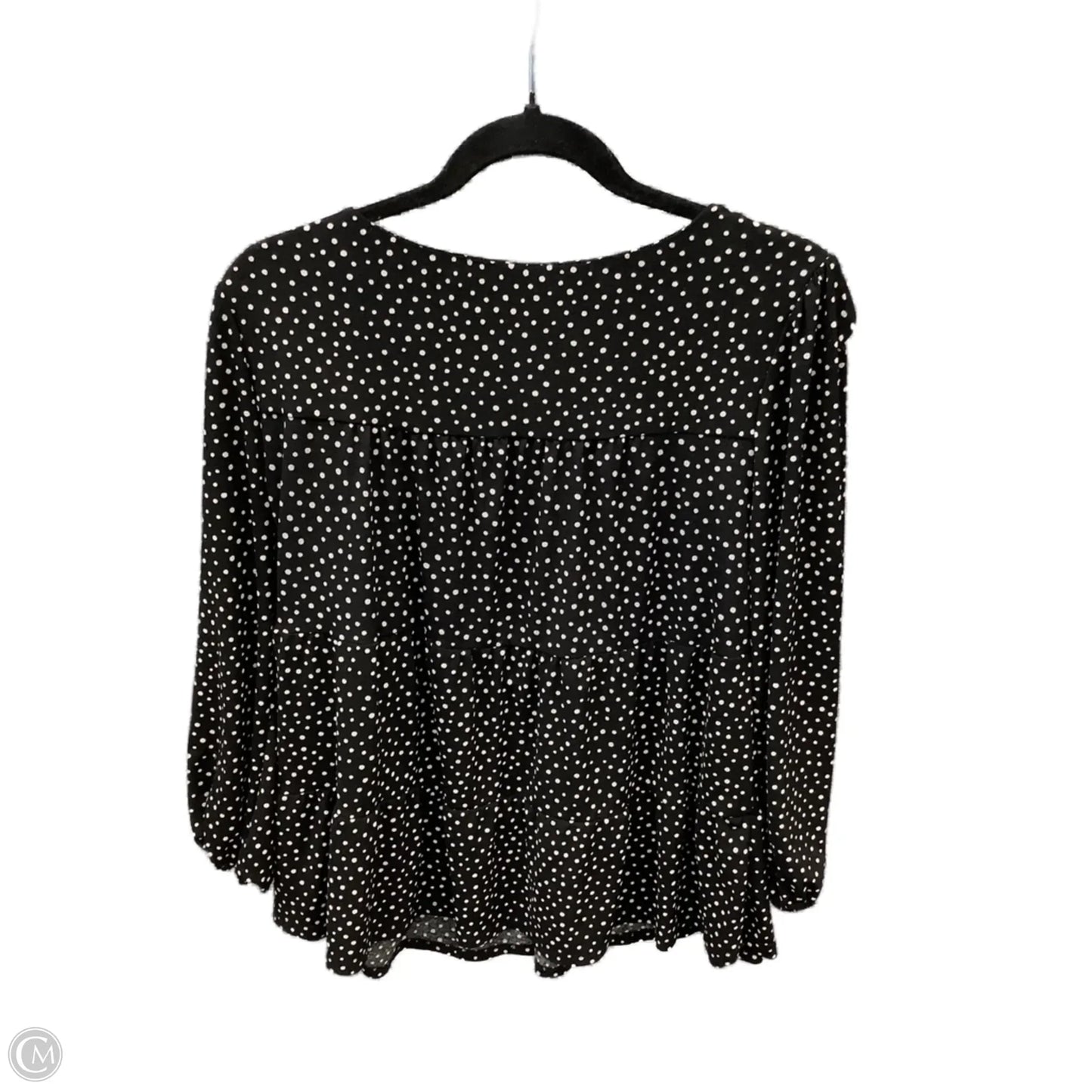 Top Long Sleeve By Monteau In Polkadot Pattern, Size: Xl