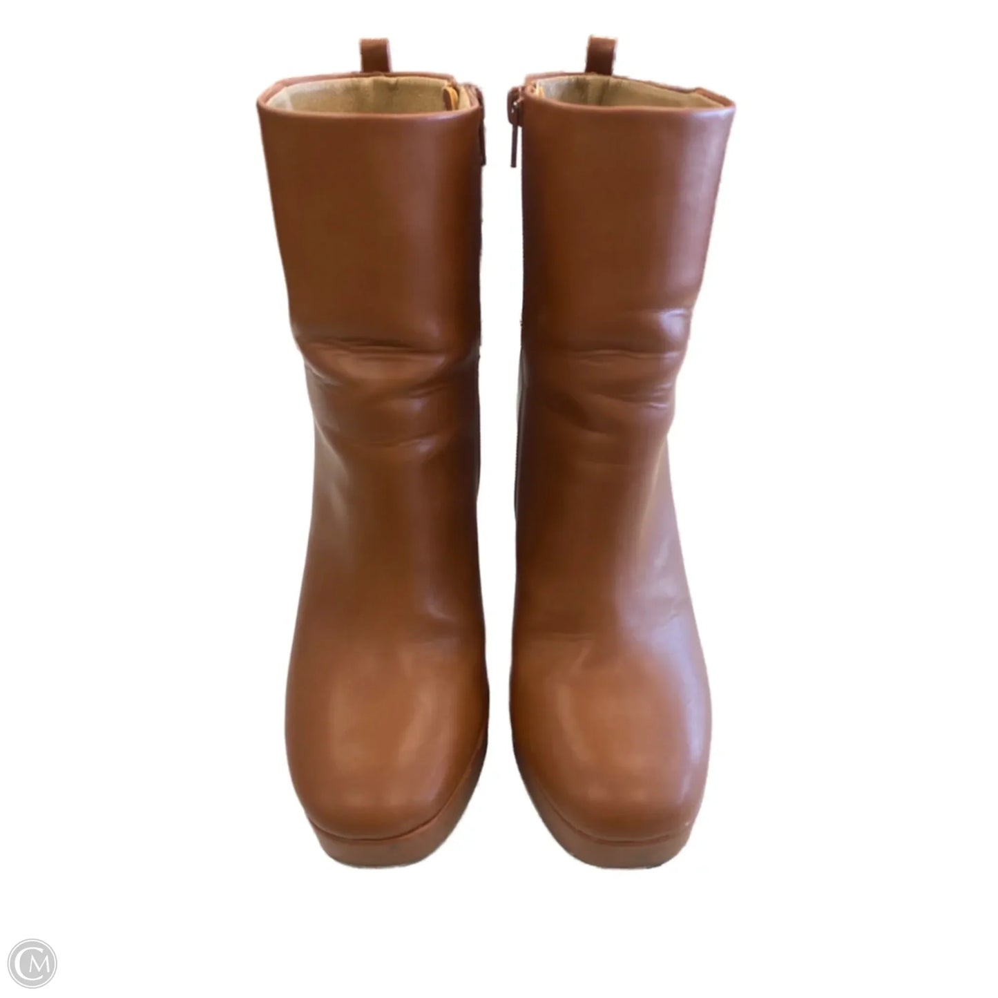 Boots Ankle Heels By Clothes Mentor In Brown, Size: 9