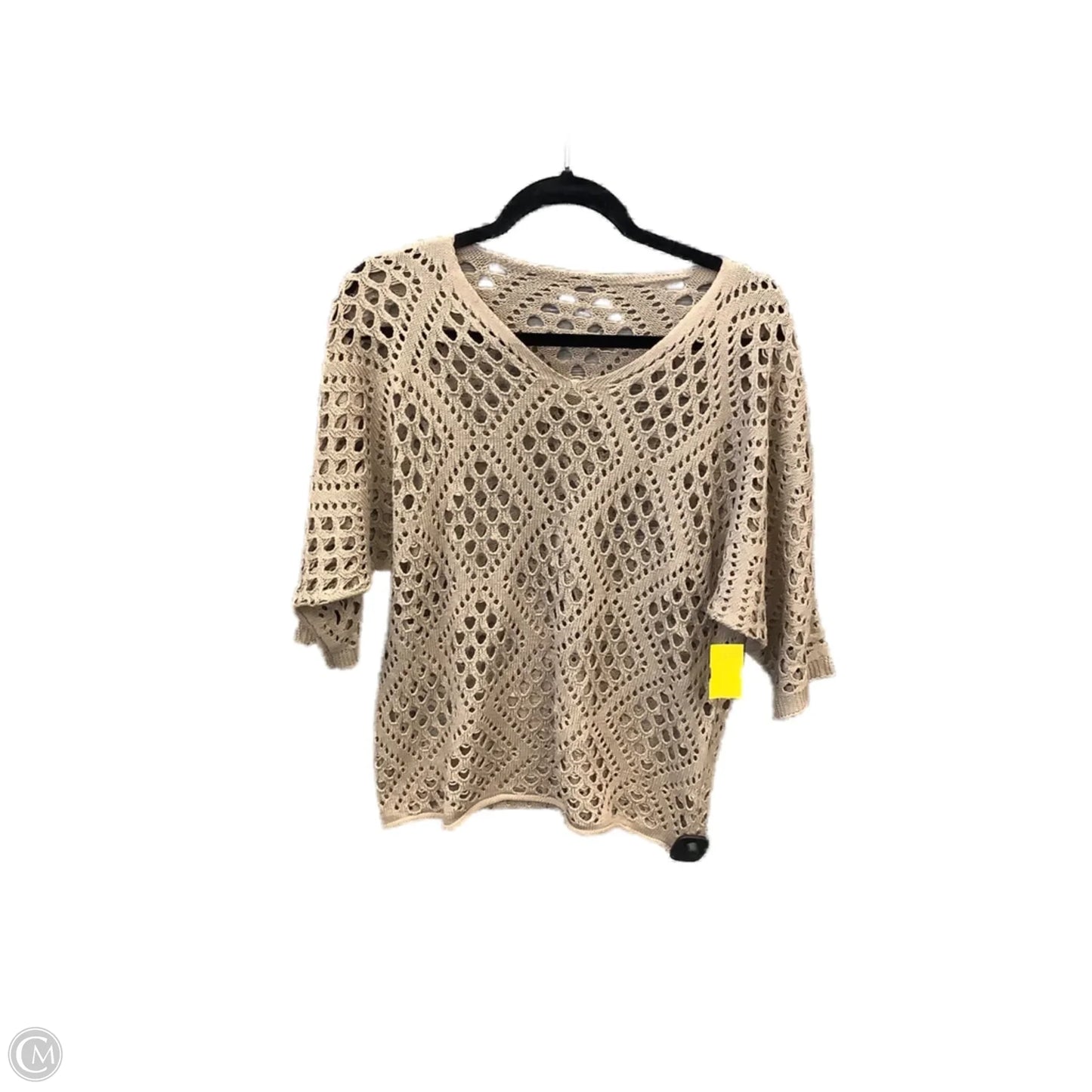 Sweater Short Sleeve By Shein In Tan, Size: S