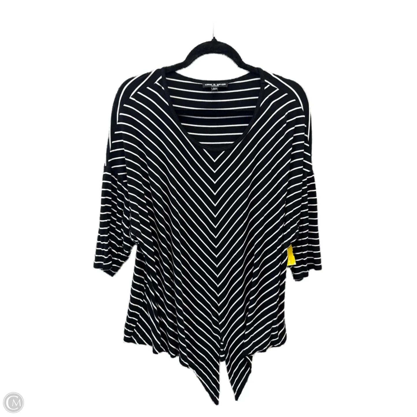 Top Short Sleeve By Cable And Gauge In Striped Pattern, Size: 1x