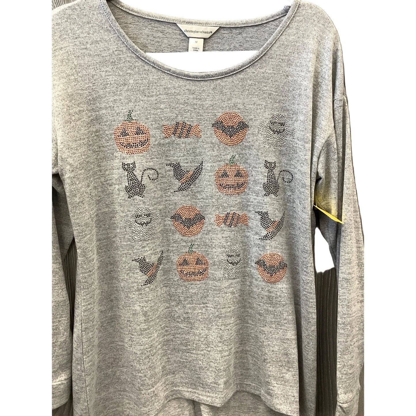 Top Long Sleeve By Christopher And Banks In Grey, Size: M