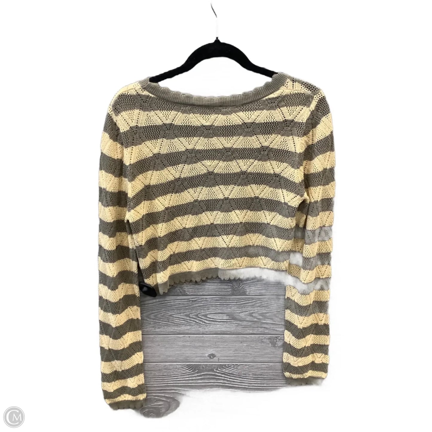 Top Long Sleeve By Sage In Striped Pattern, Size: S