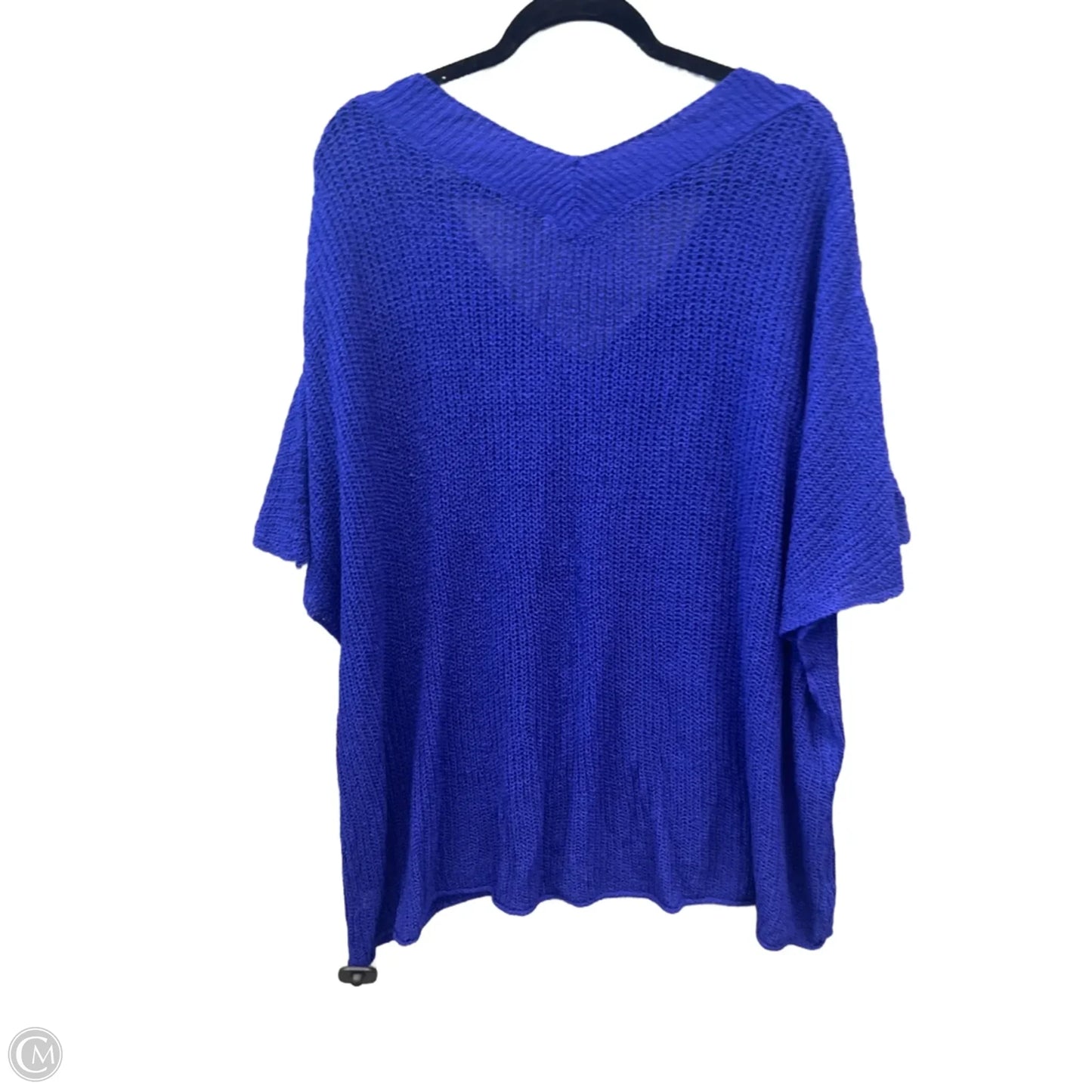 Sweater Short Sleeve By Zenana In Blue, Size: 1x