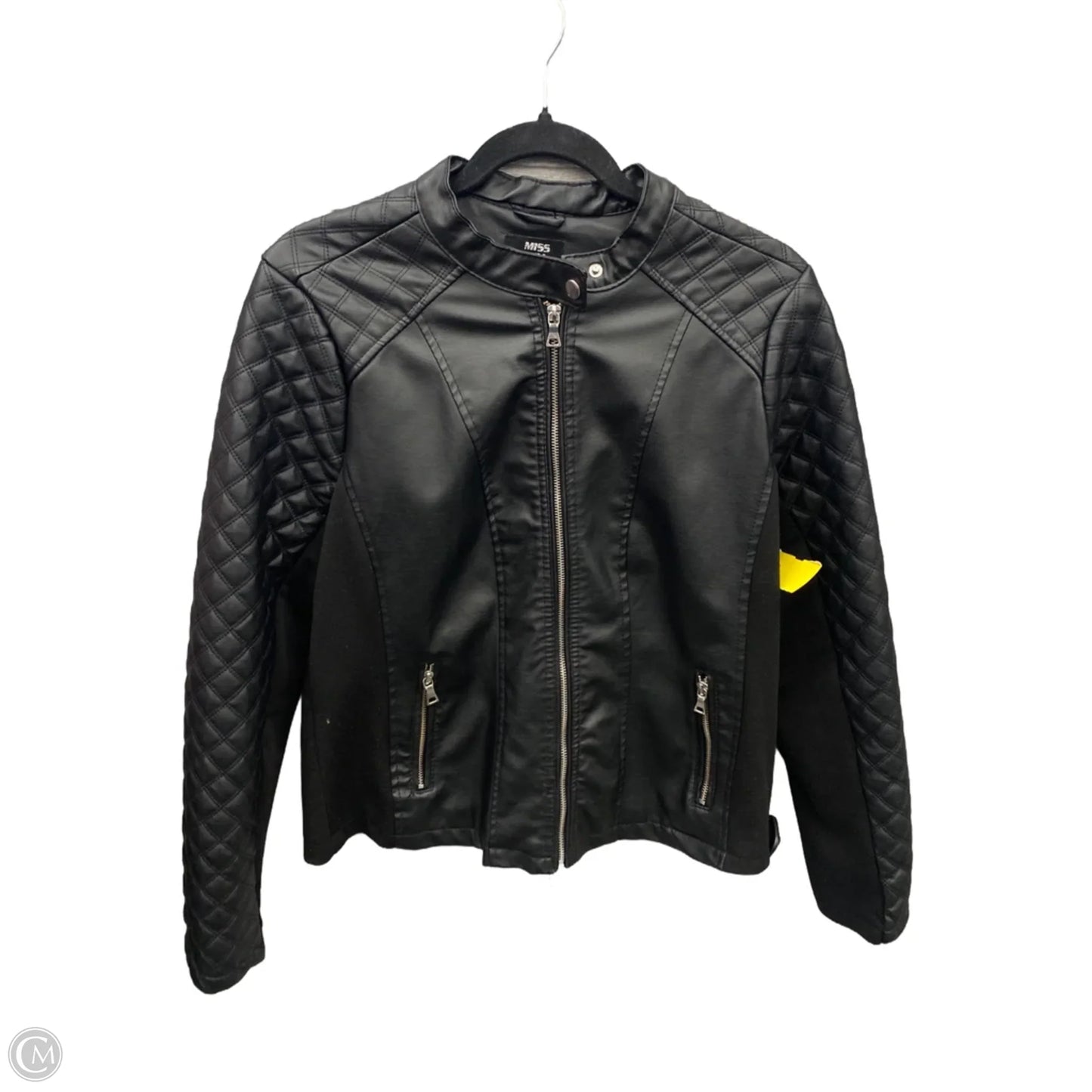 Jacket Moto By Clothes Mentor In Black, Size: L