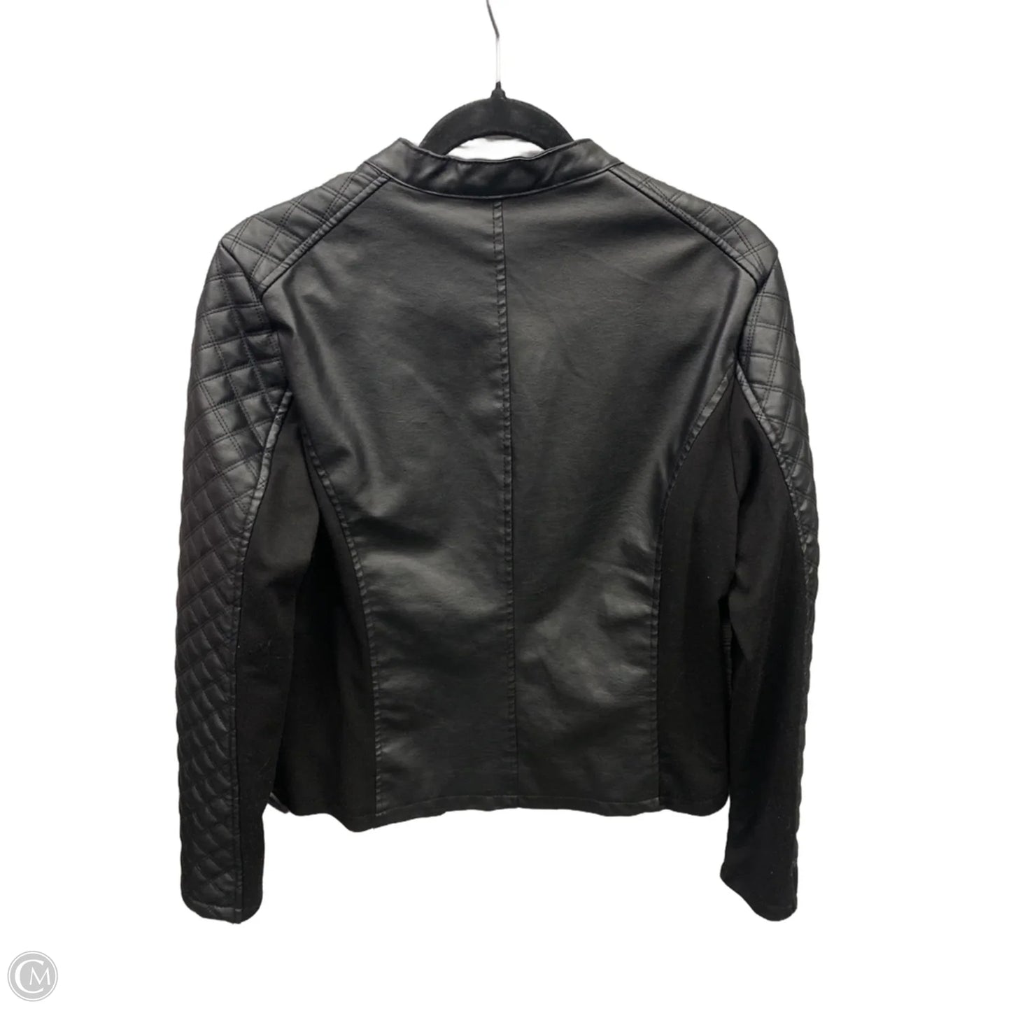 Jacket Moto By Clothes Mentor In Black, Size: L