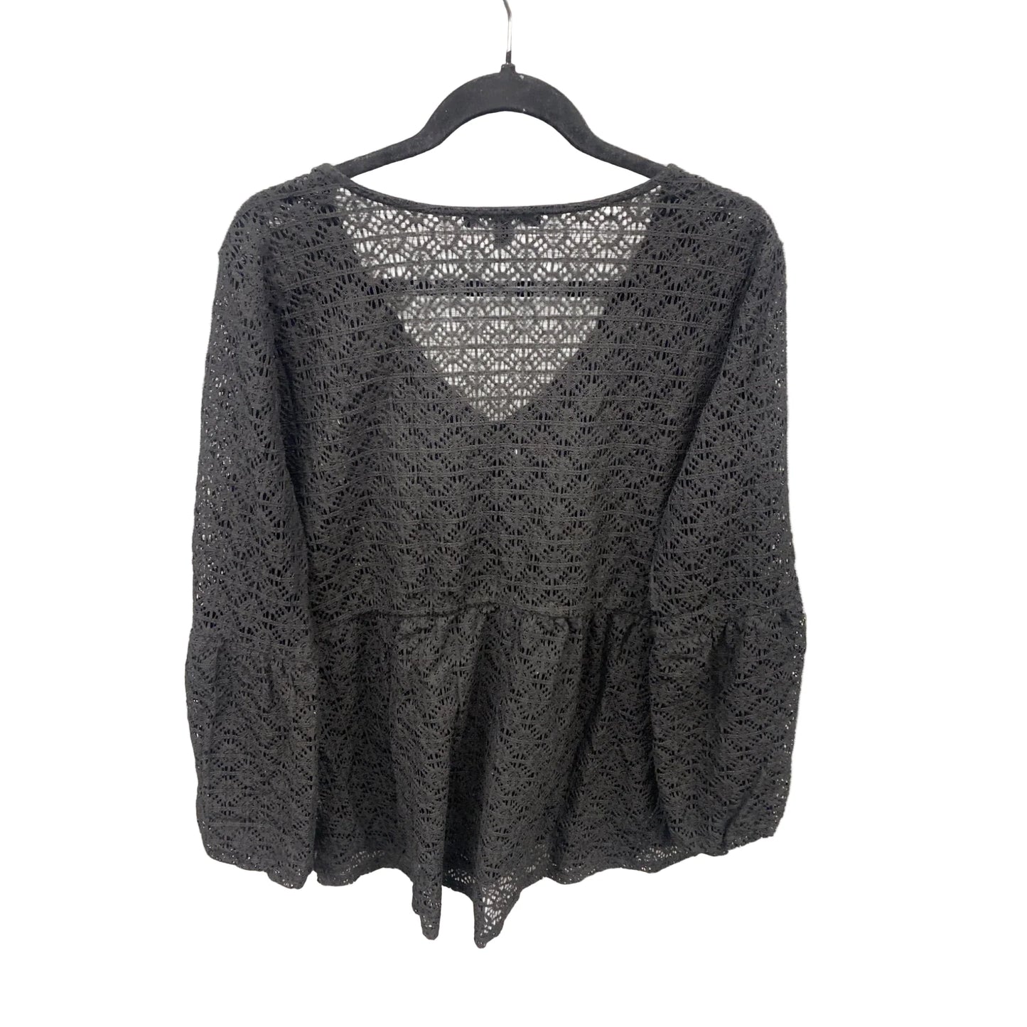 Top Long Sleeve By Relativity In Black, Size: 2x