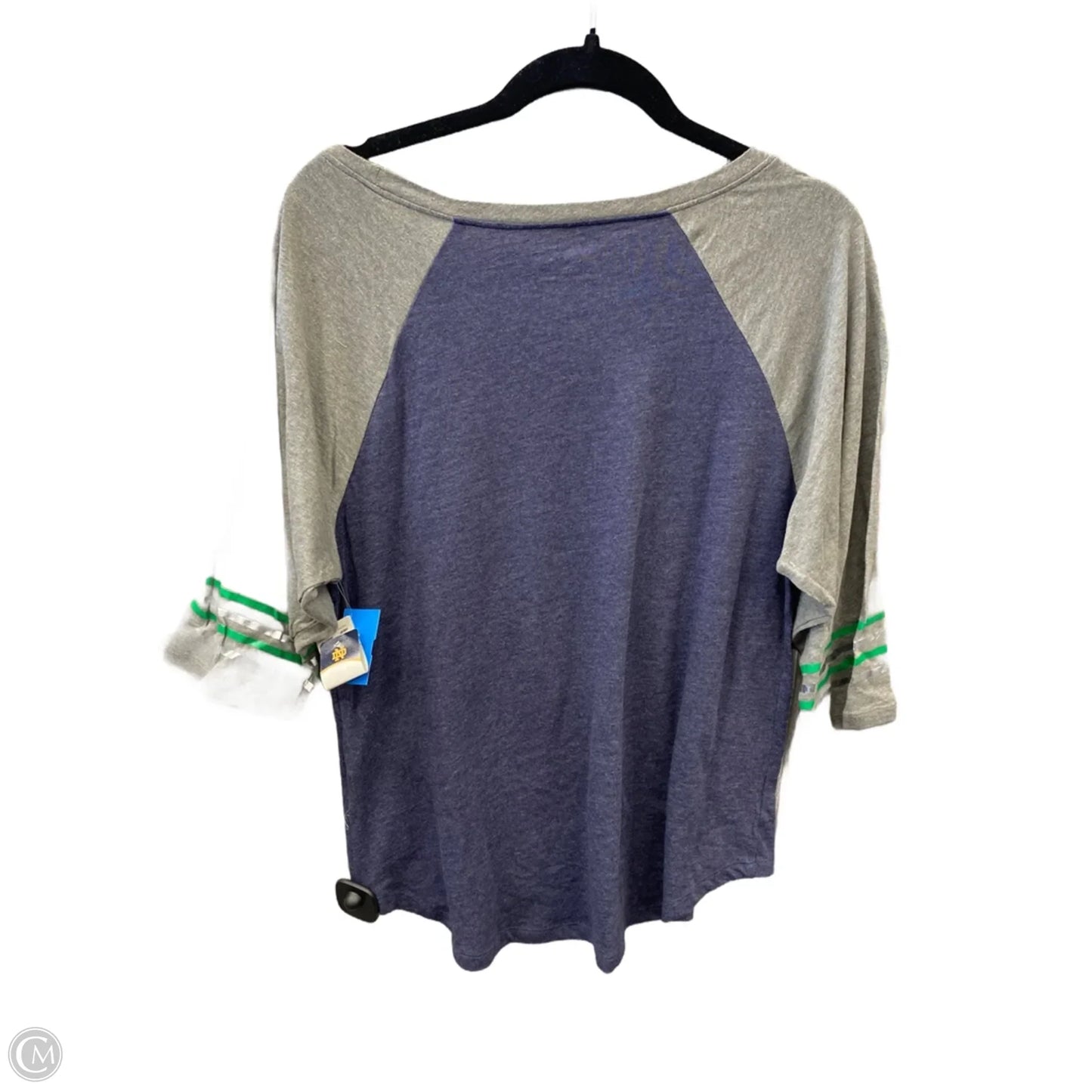 Athletic Top Long Sleeve Crewneck By Russel Athletic In Blue & Grey, Size: L