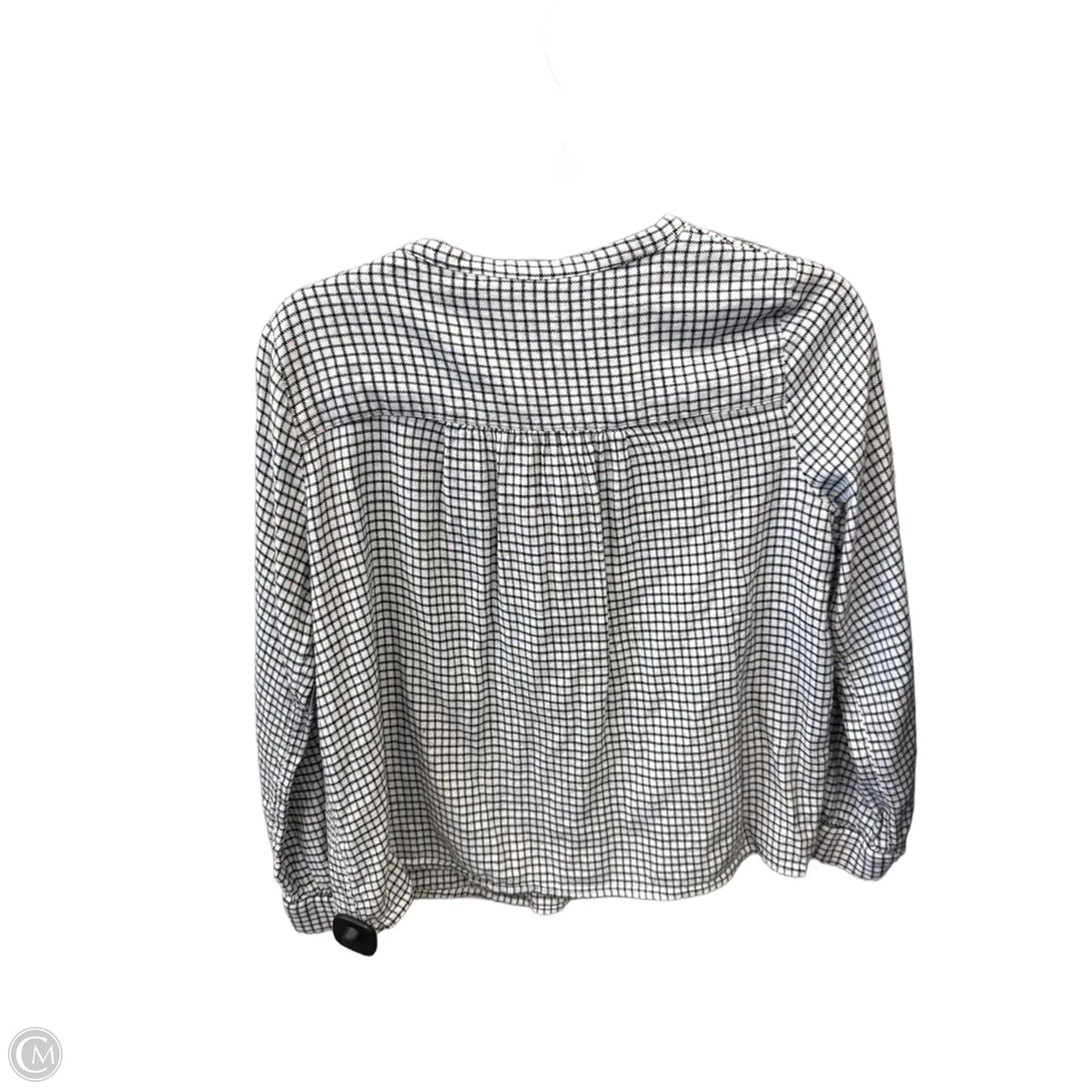 Top Long Sleeve By Madewell In Checkered Pattern, Size: M