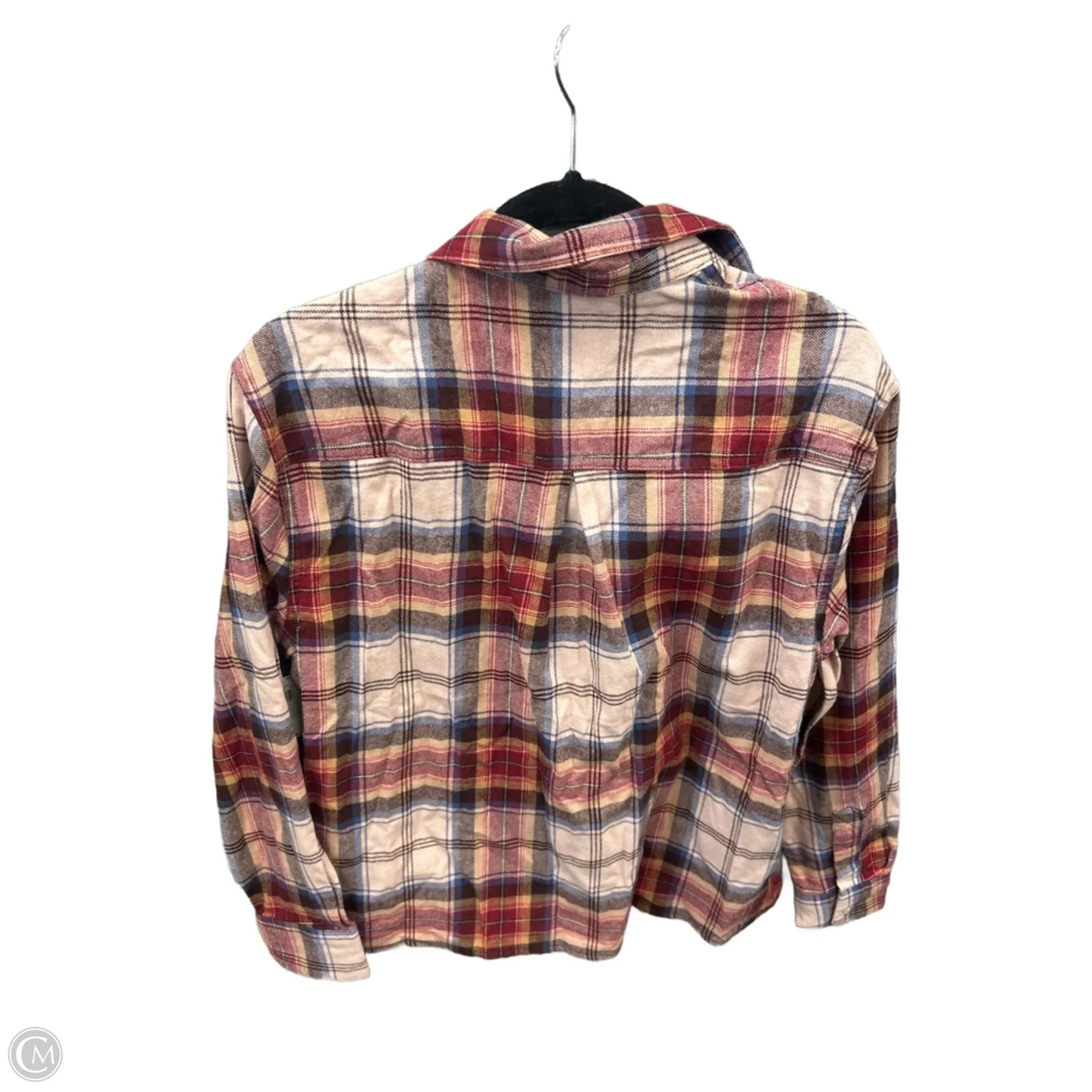 Top Long Sleeve By Old Navy In Plaid Pattern, Size: M