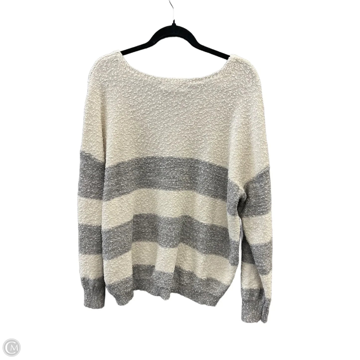 Sweater By Knox Rose In Cream & Grey, Size: Xxl