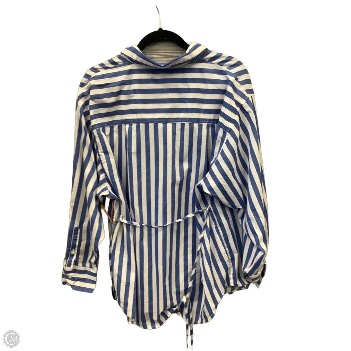 Top Long Sleeve By Banana Republic In Striped Pattern, Size: M