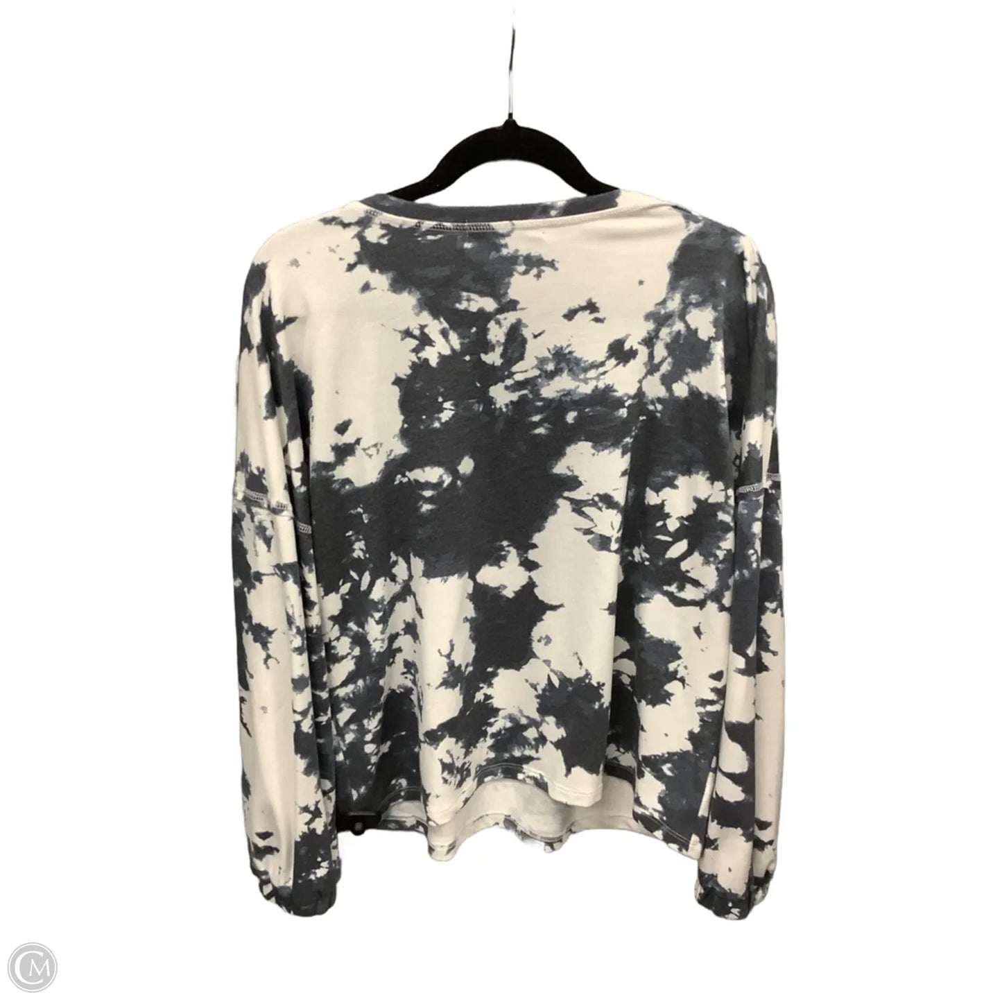 Top Long Sleeve By Fred David In Grey & White, Size: L