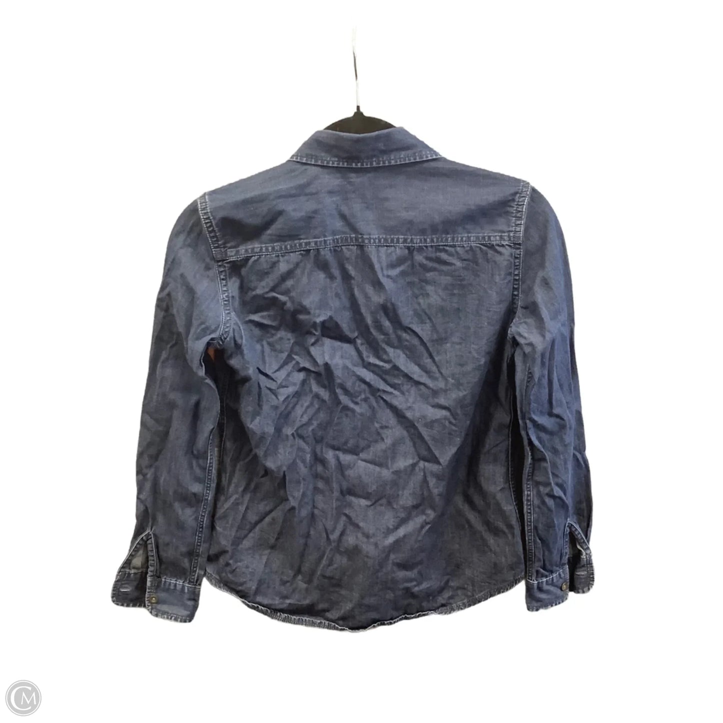 Top Long Sleeve By Banana Republic In Blue Denim, Size: Xs