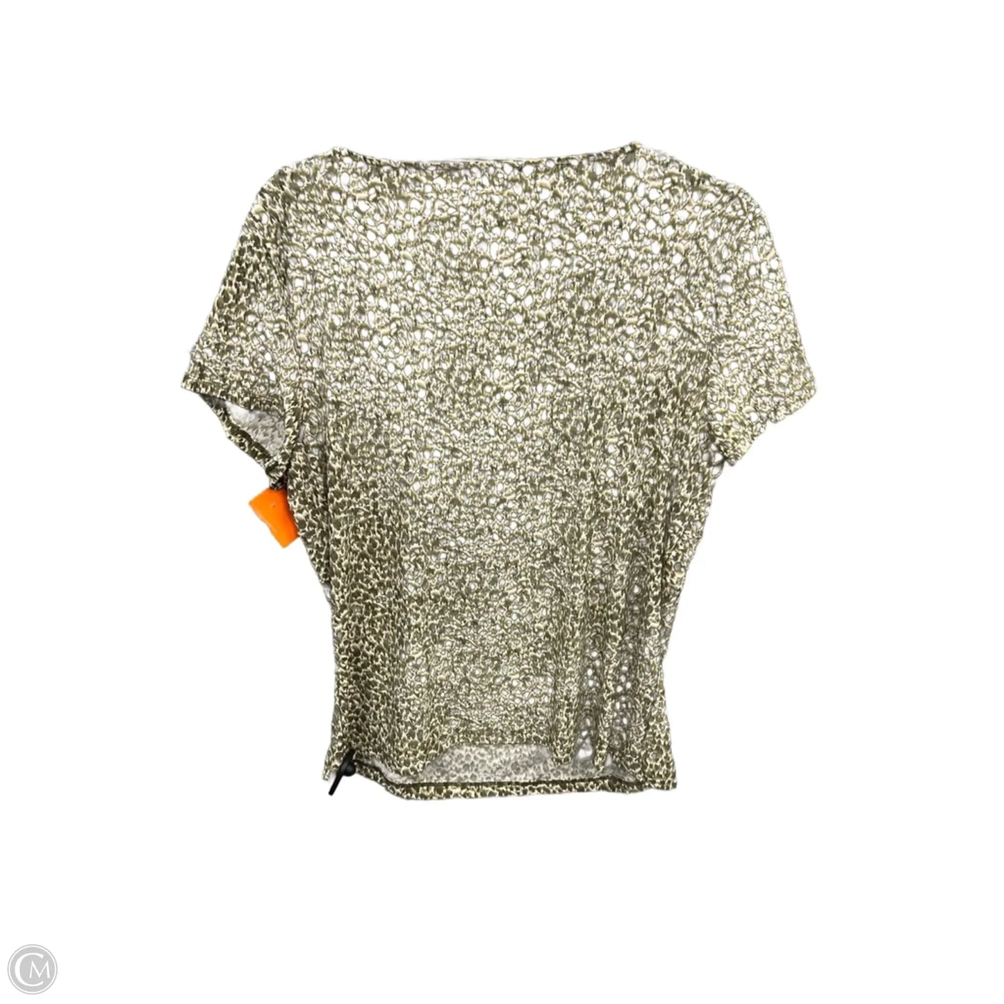 Top Short Sleeve By Chaps In Green & White, Size: Xl