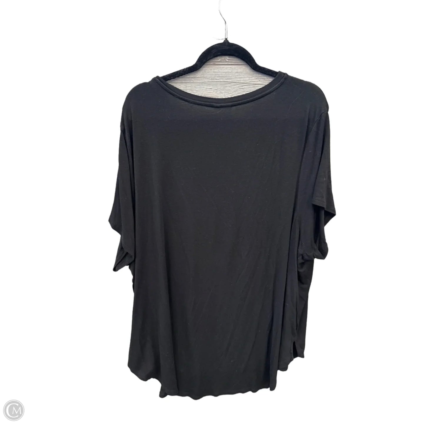 Top Short Sleeve By Clothes Mentor In Black, Size: 3x