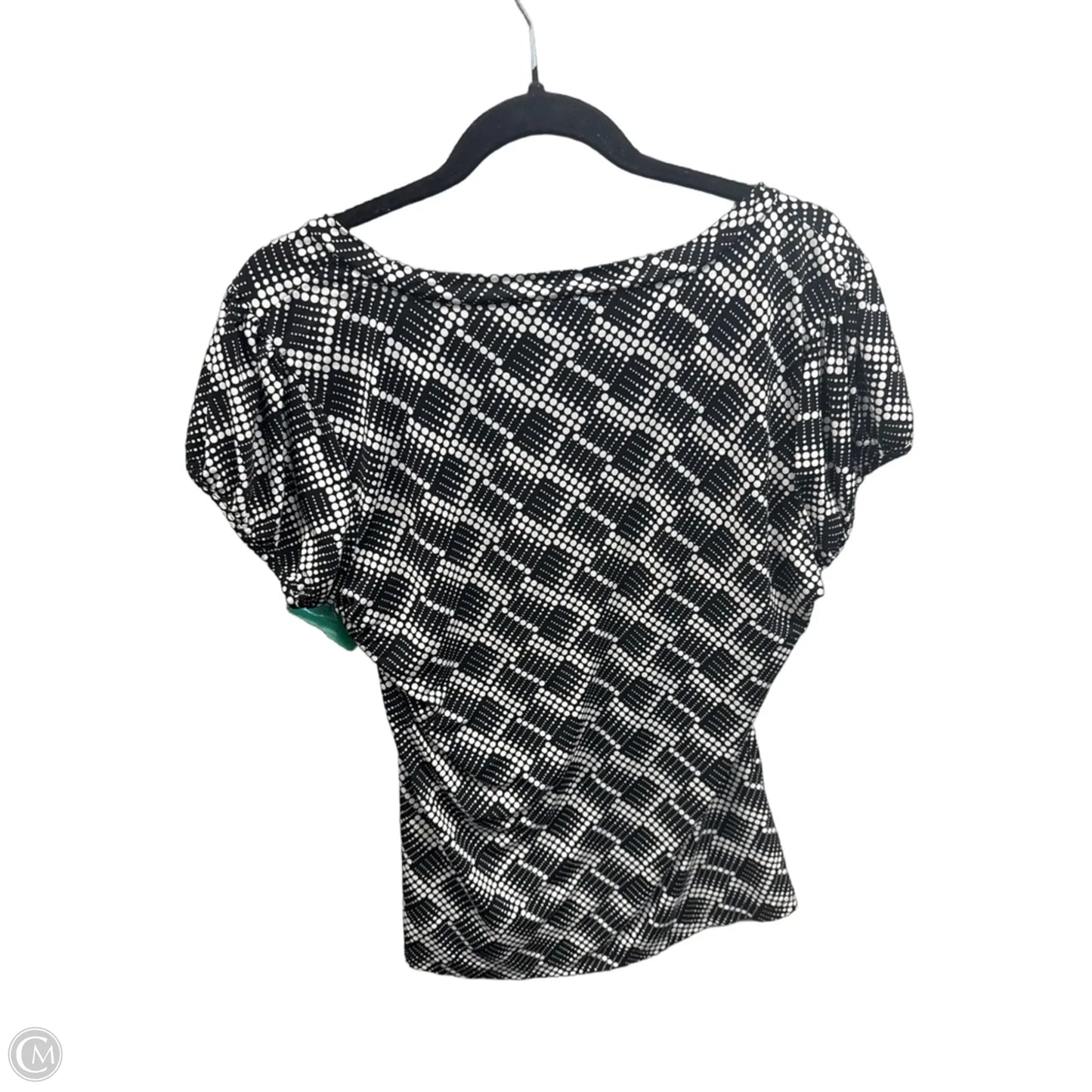 Top Short Sleeve By Grayson In Black & White, Size: L