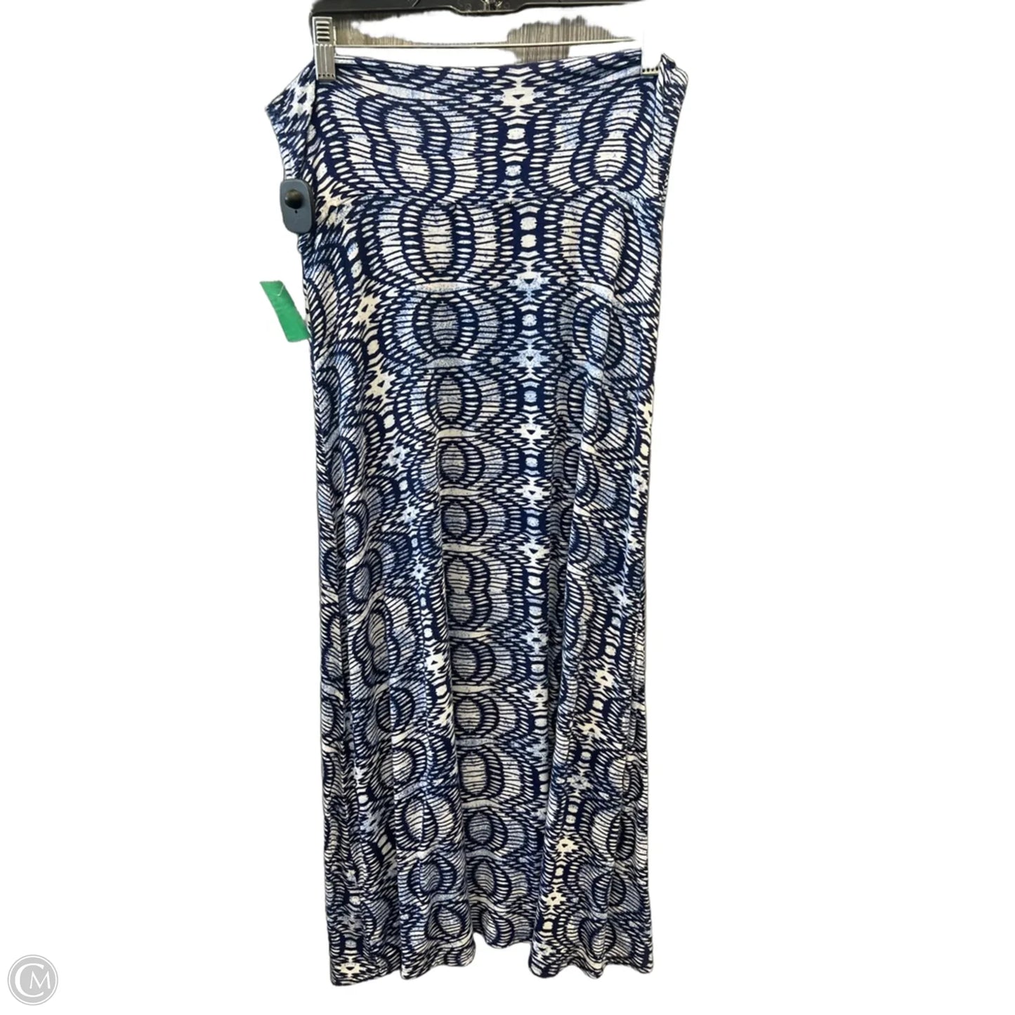 Skirt Maxi By Clothes Mentor In Blue & White, Size: 12