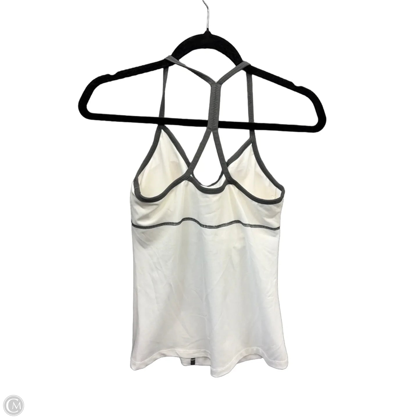 Athletic Tank Top By Reebok In Grey & White, Size: L