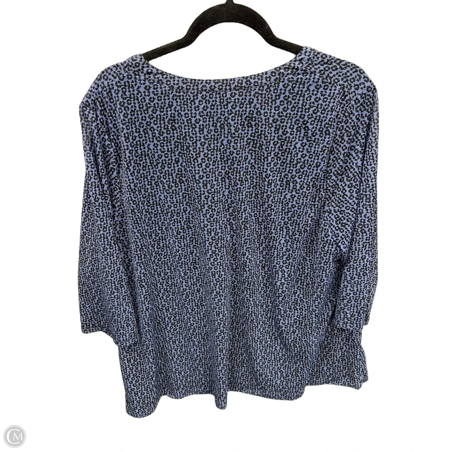 Top Long Sleeve By Croft And Barrow In Black & Blue, Size: 2x