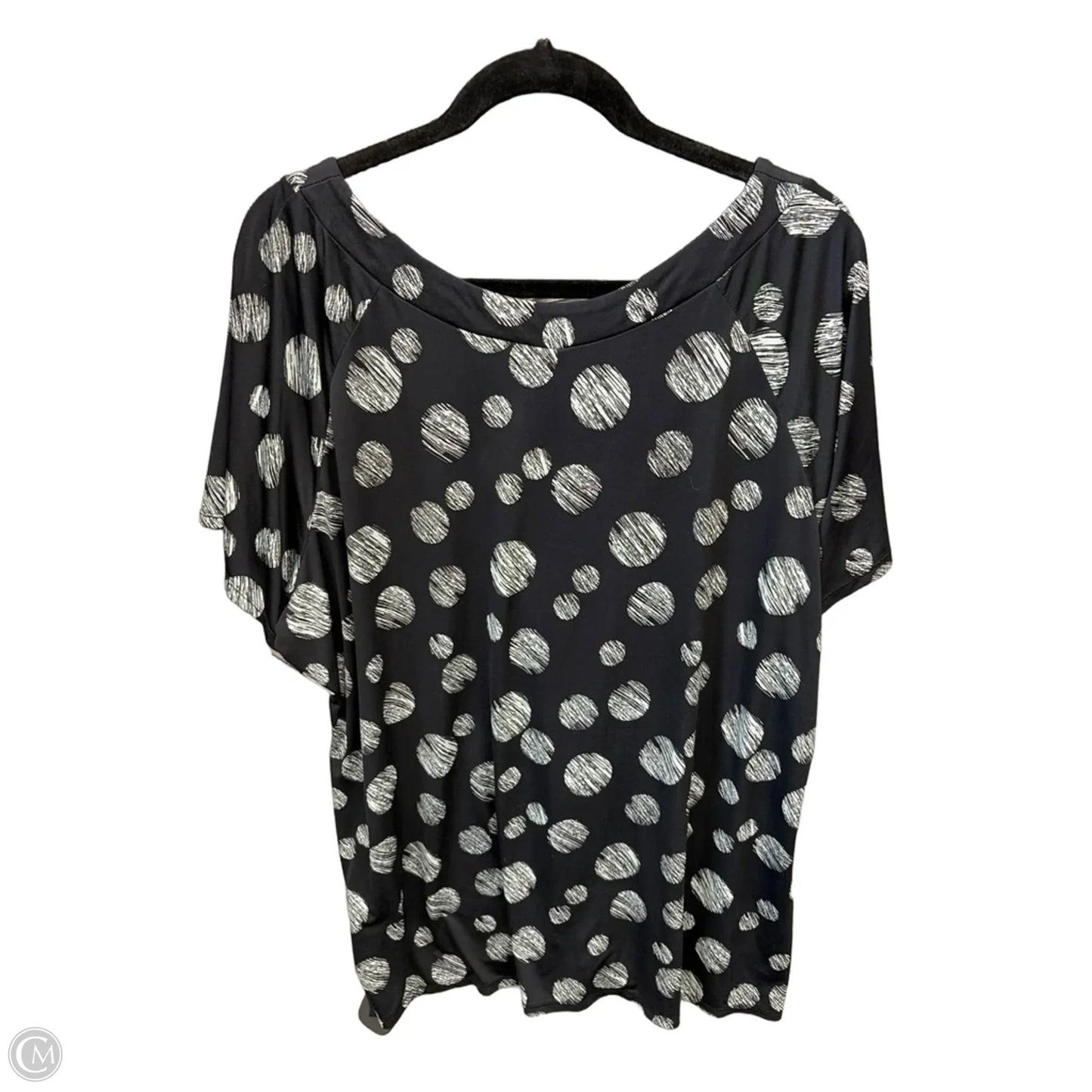 Top Short Sleeve By Worthington In Black, Size: 3x