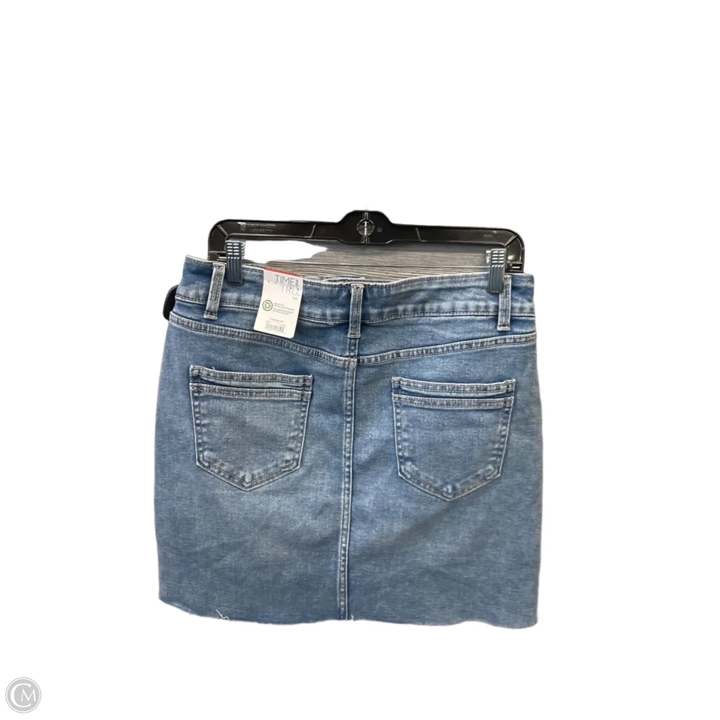 Skirt Midi By Time And Tru In Blue Denim, Size: 10